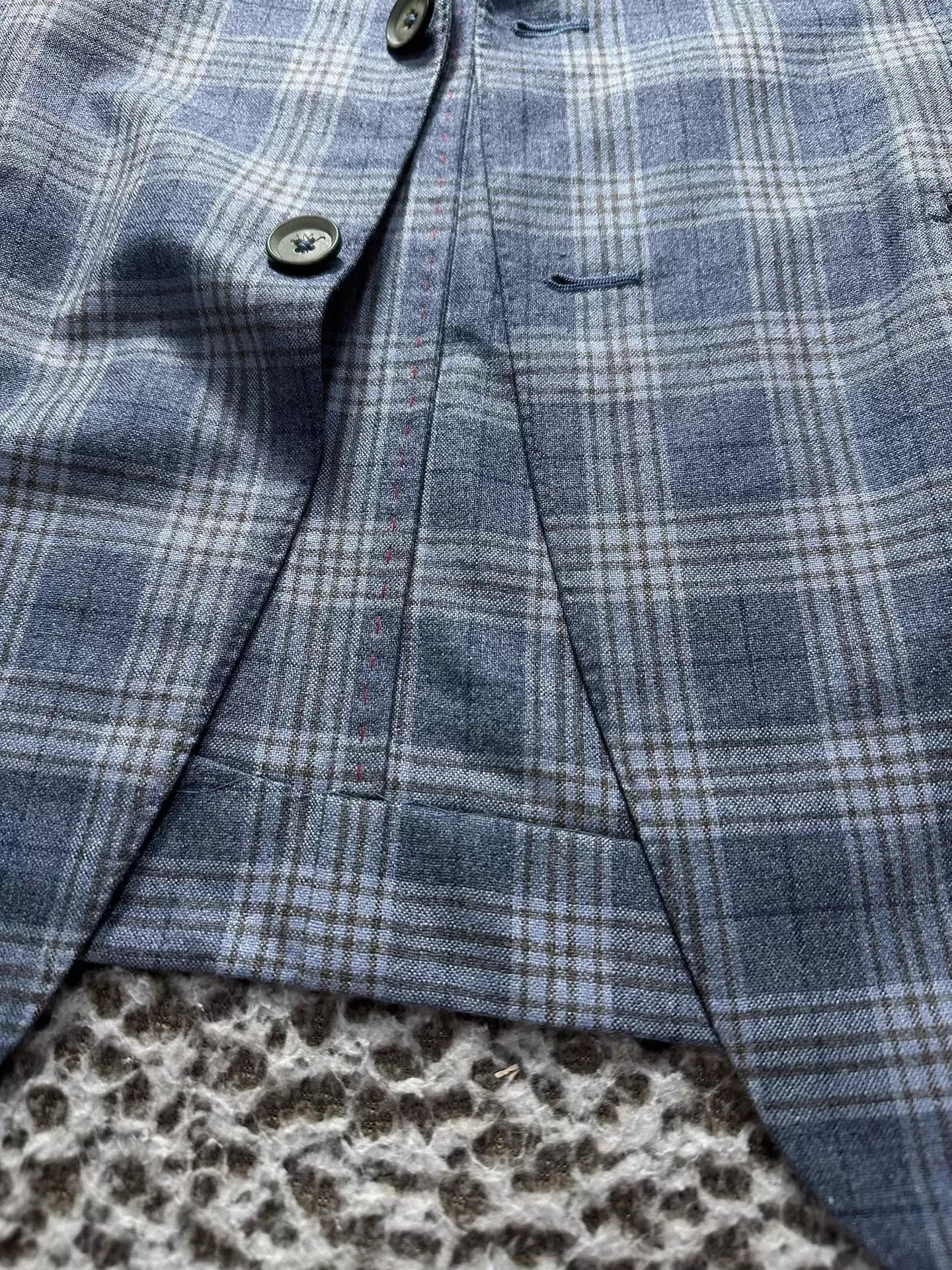 Isaia Blue Plaid Light Jacket - Size L Size US L / EU 52-54 / 3 - 4 Thumbnail