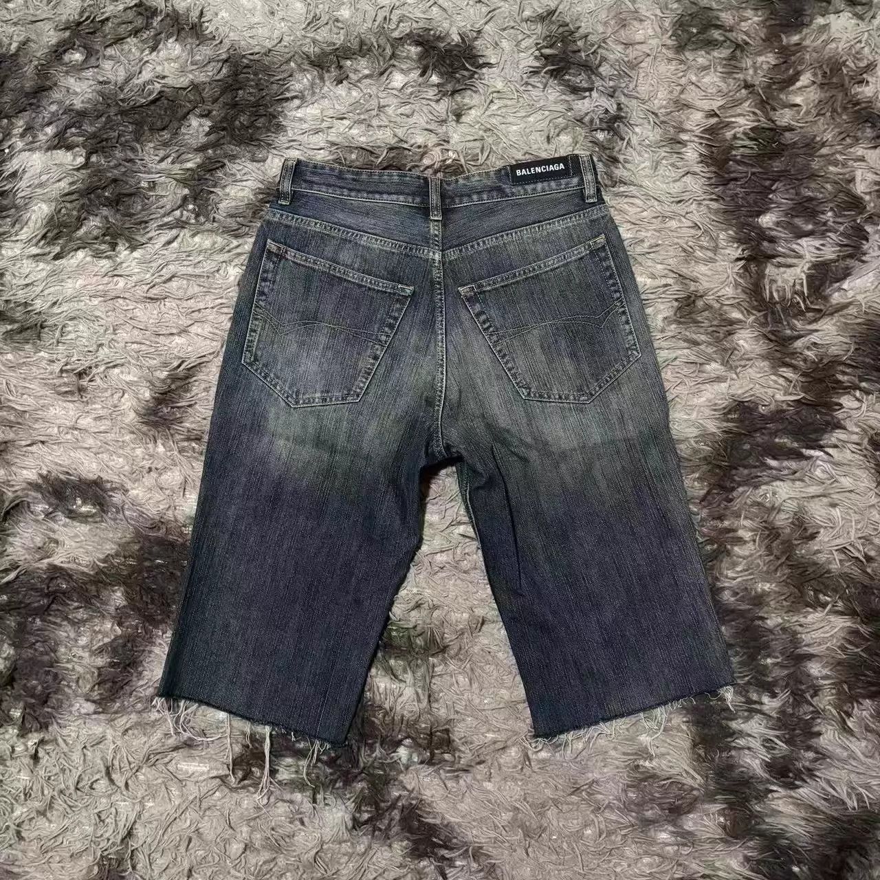 Balenciaga Gray Denim Shorts with Frayed Hem Size 32 Size US 32 / EU 48 - 2 Thumbnail