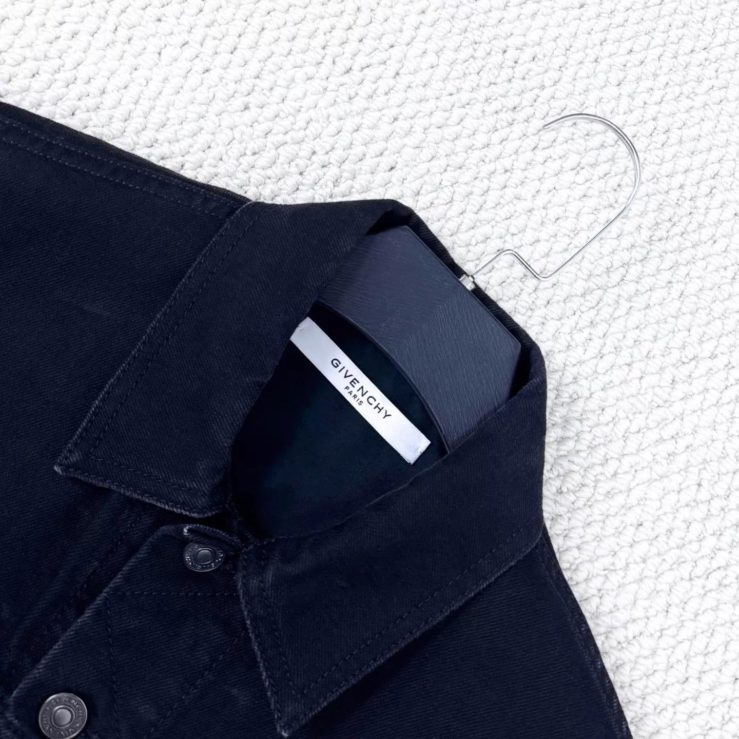 Givenchy Black Denim Jacket with Button Front and Pockets Size US M / EU 48-50 / 2 - 3 Thumbnail