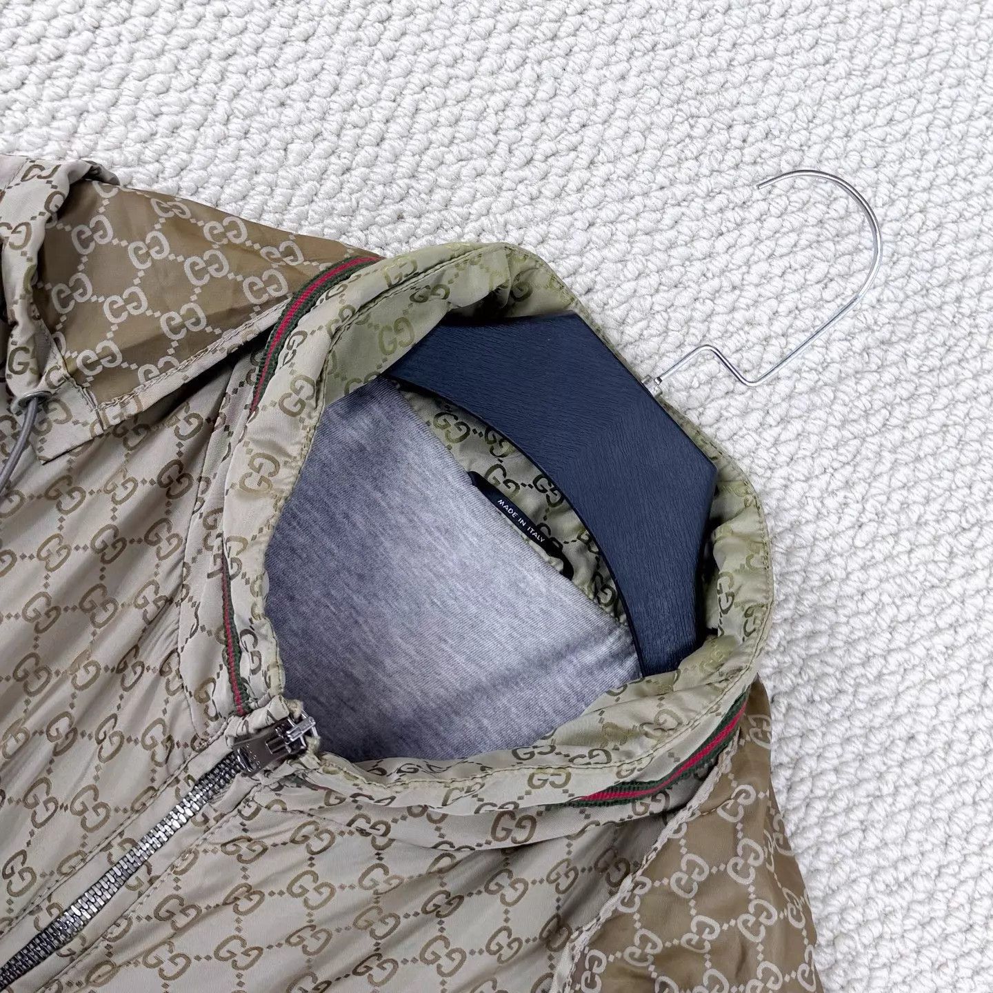 Gucci Beige Hooded Zip-Up Patterned Jacket Size US L / EU 52-54 / 3 - 3 Thumbnail