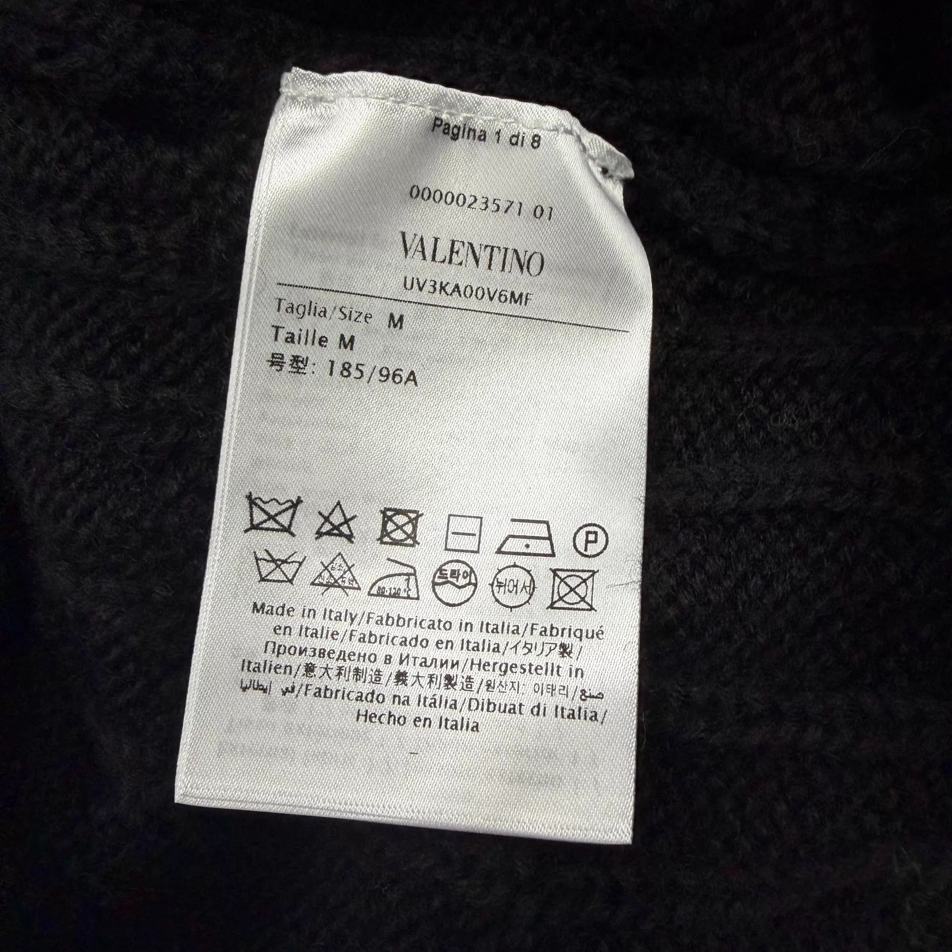 Valentino Black Cable Knit Cardigan with Neon Yellow Trim - M Size US M / EU 48-50 / 2 - 4 Thumbnail