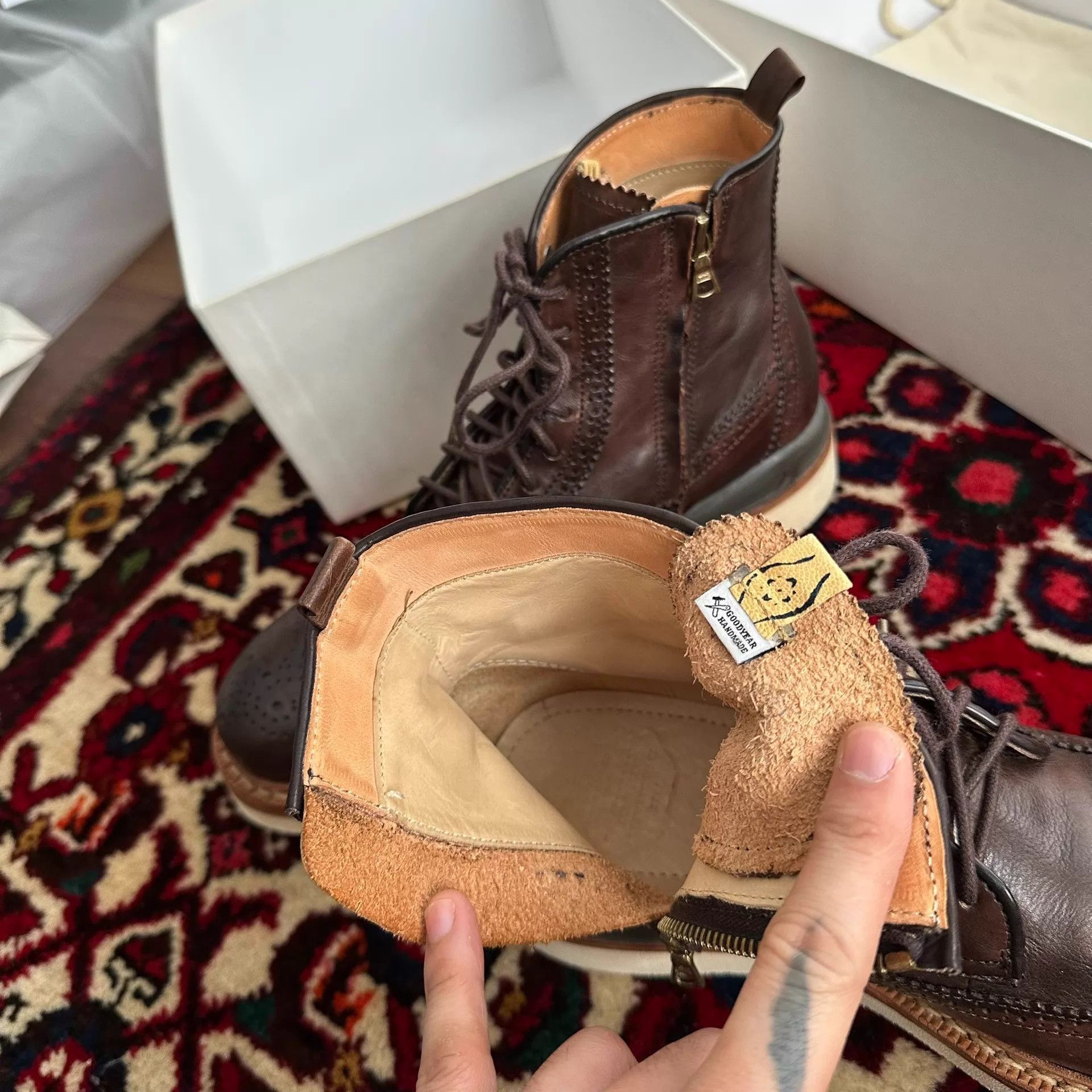 Visvim Brown Leather Brogue Ankle Boots Size 8 Size US 8 / EU 41 - 6 Thumbnail