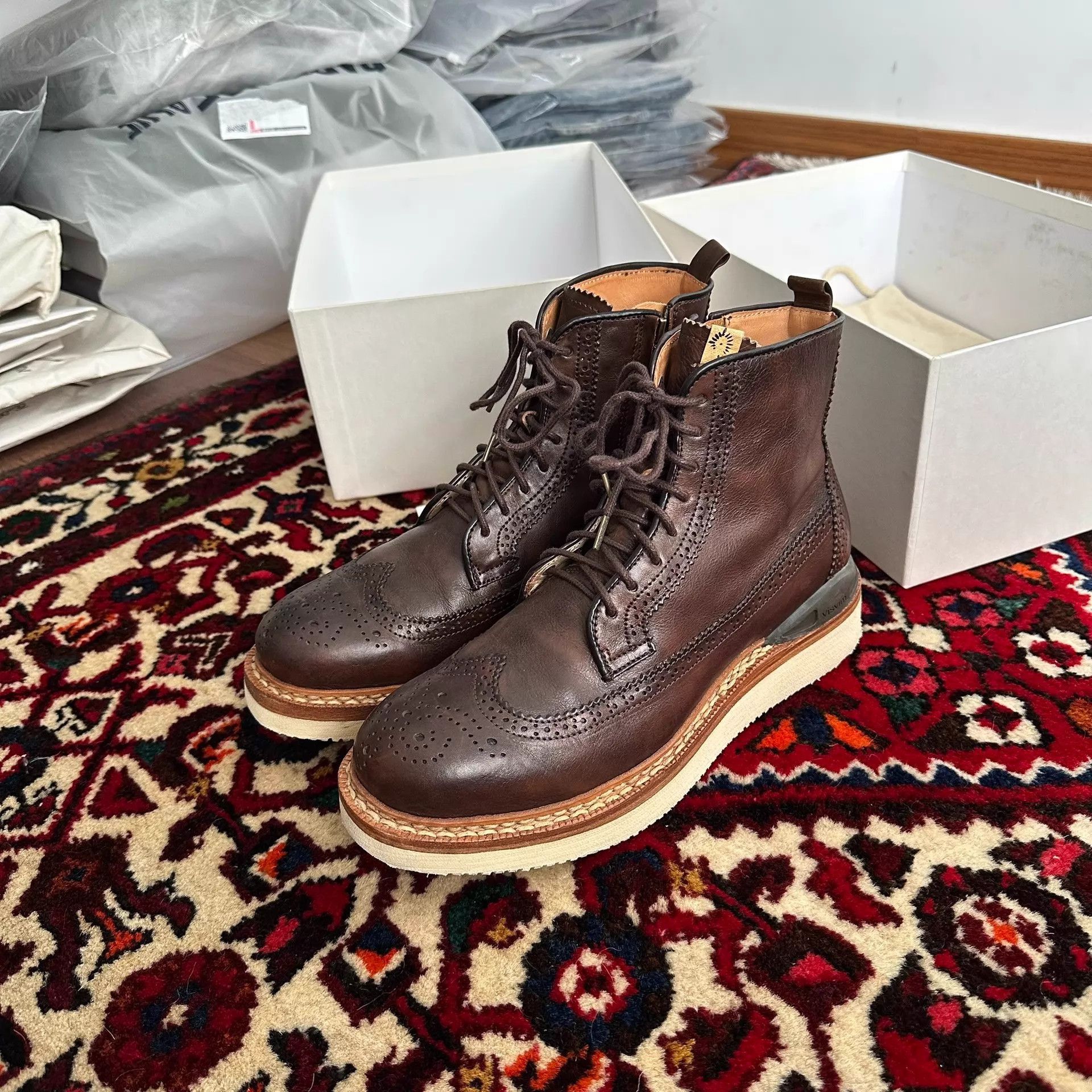 Visvim Brown Leather Brogue Ankle Boots Size 8 Size US 8 / EU 41 - 2 Thumbnail