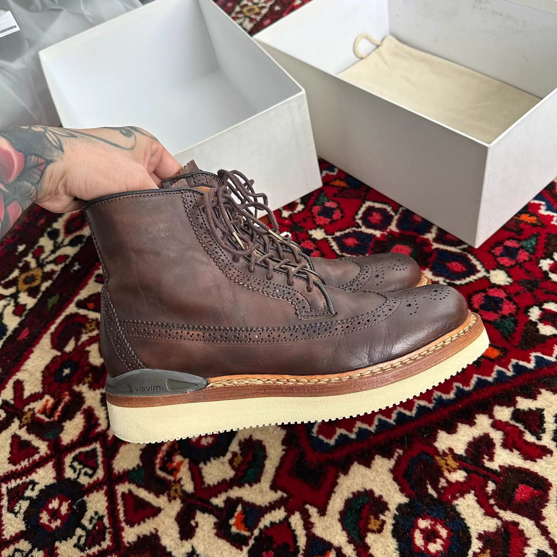 Visvim Brown Leather Brogue Ankle Boots Size 8 Size US 8 / EU 41 - 4 Thumbnail