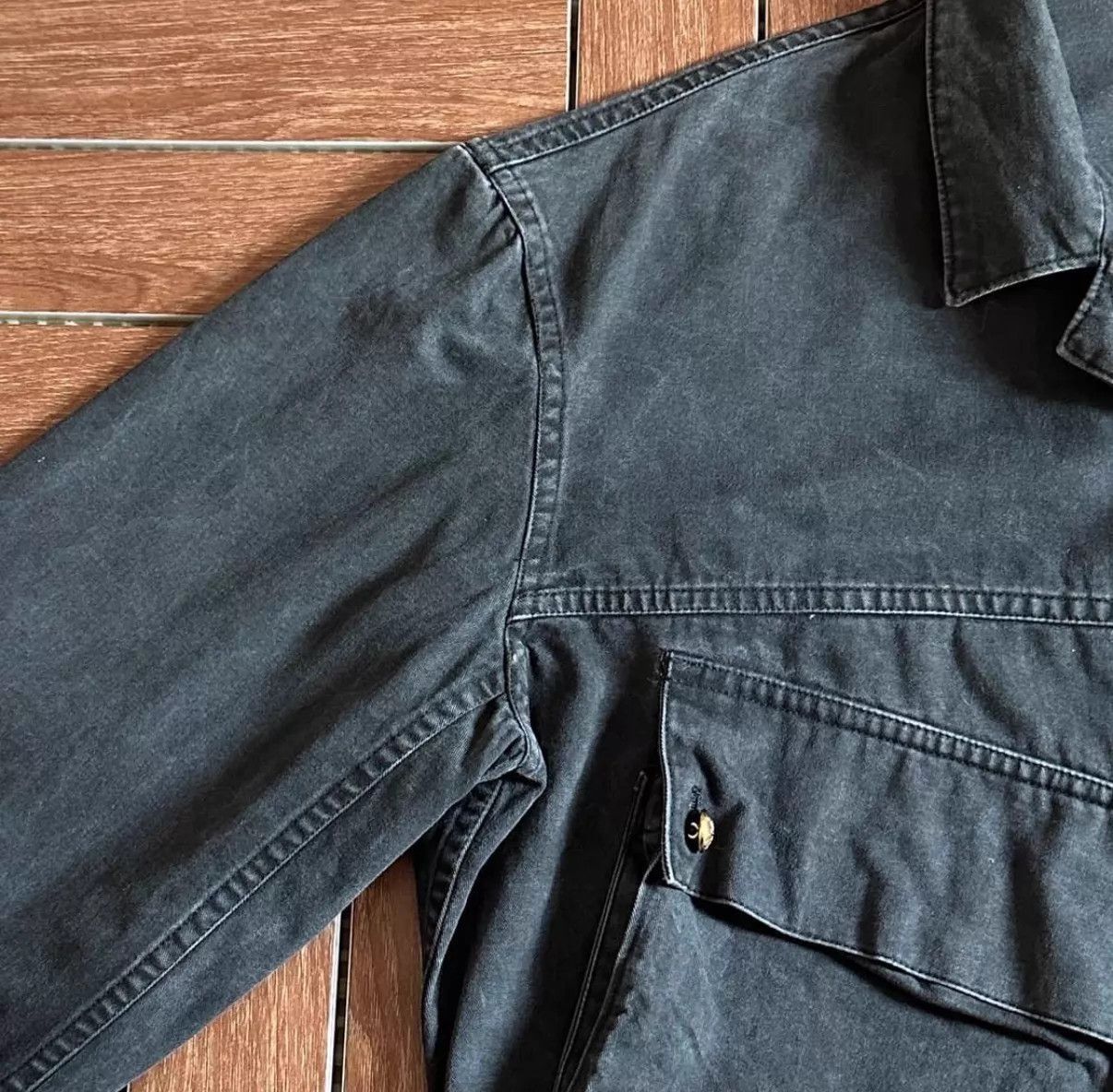 Yohji Yamamoto Gray Denim Jacket with Front Pockets Size US L / EU 52-54 / 3 - 3 Thumbnail
