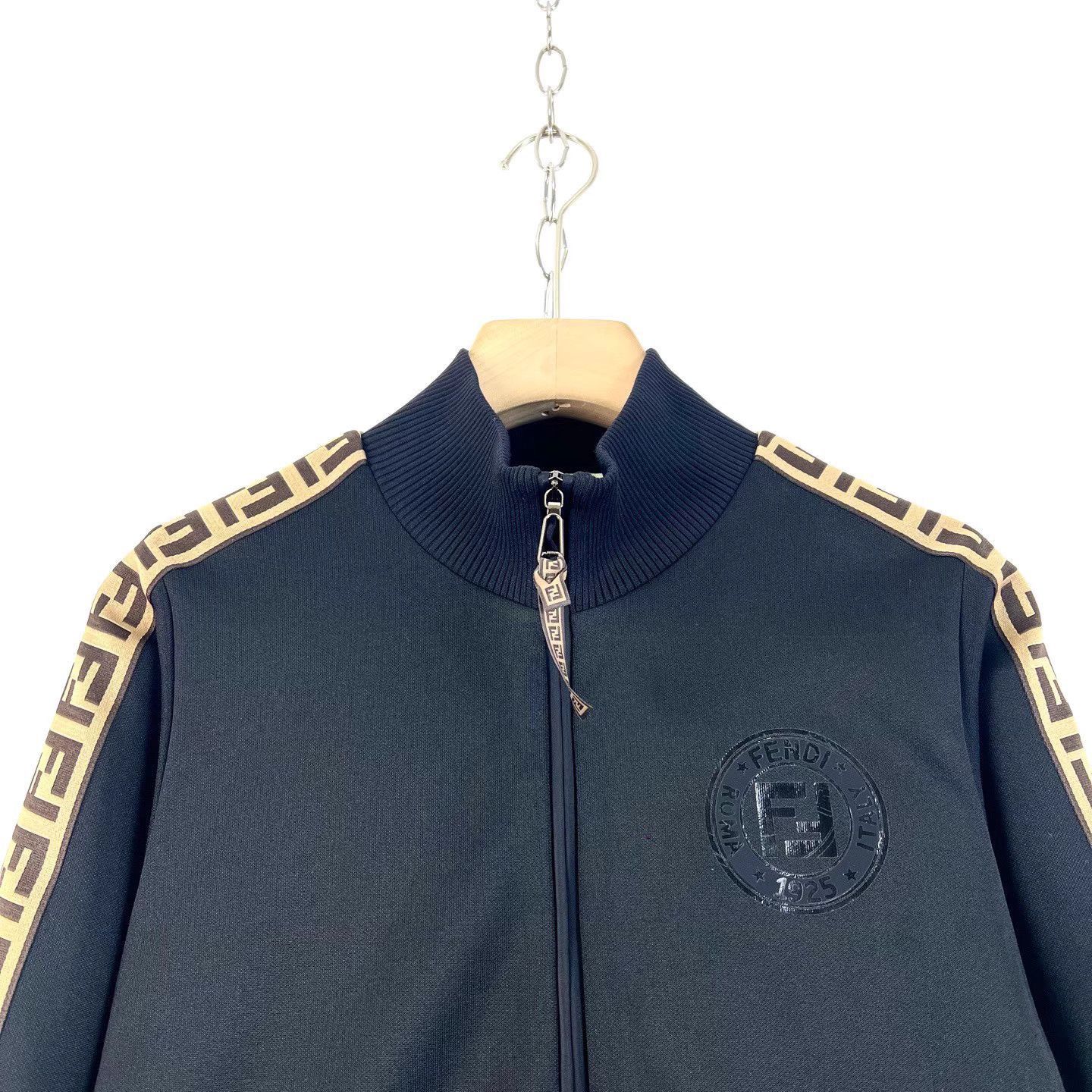 Fendi Black Bomber Jacket with Stripe Sleeves XS Size US XS / EU 42 / 0 - 2 Thumbnail