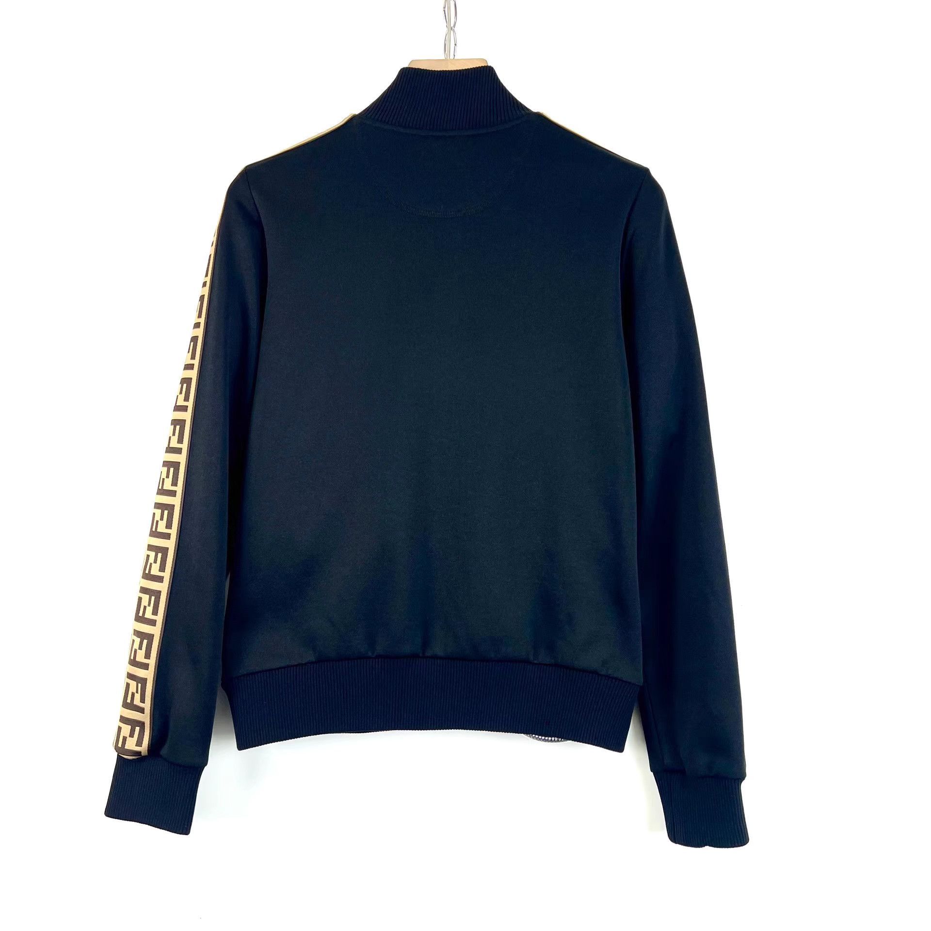 Fendi Black Bomber Jacket with Stripe Sleeves XS Size US XS / EU 42 / 0 - 4 Thumbnail