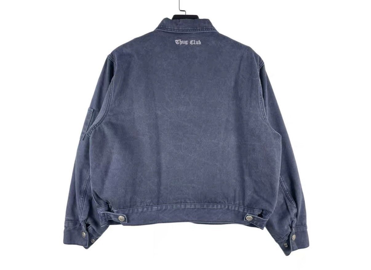 Thug Club Blue Denim Jacket with Embroidered Text Size US M / EU 48-50 / 2 - 2 Thumbnail