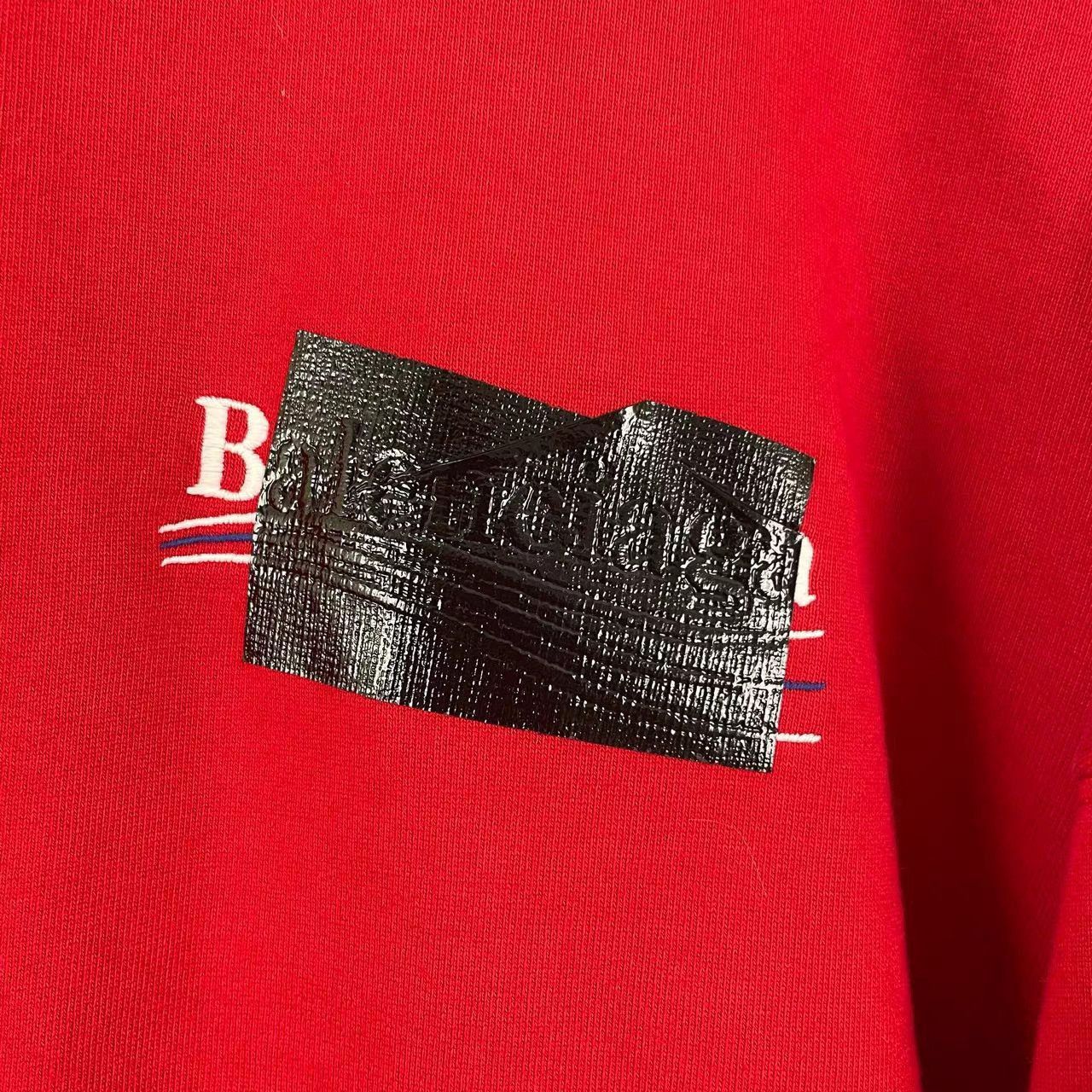 Balenciaga Red Oversized Hoodie with Front Pocket Size US M / EU 48-50 / 2 - 3 Thumbnail