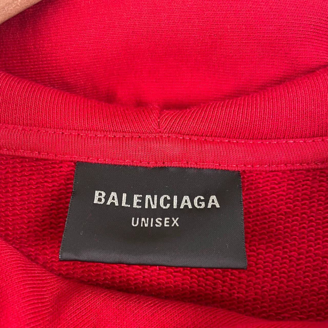 Balenciaga Red Oversized Hoodie with Front Pocket Size US M / EU 48-50 / 2 - 5 Thumbnail