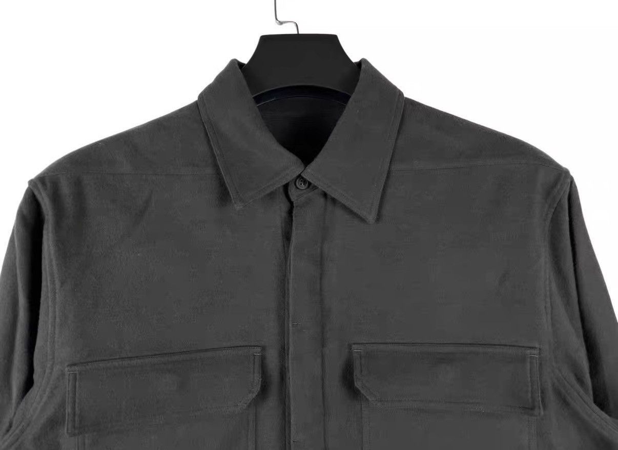 Rick Owens Gray Long-Sleeve Button-Up Shirt Size M Size US M / EU 48-50 / 2 - 3 Thumbnail