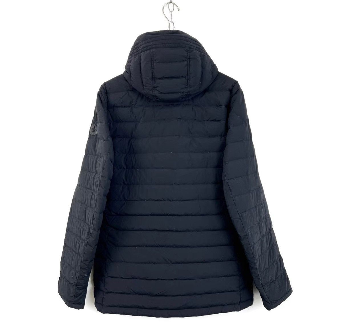 Moncler Black Puffer Jacket with Hood and Button-Front, Size L Size US L / EU 52-54 / 3 - 2 Thumbnail