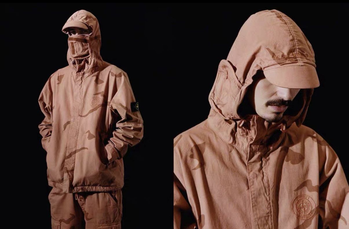 Stone Island Orange Camo Hooded Jacket Size M Size US M / EU 48-50 / 2 - 7 Thumbnail