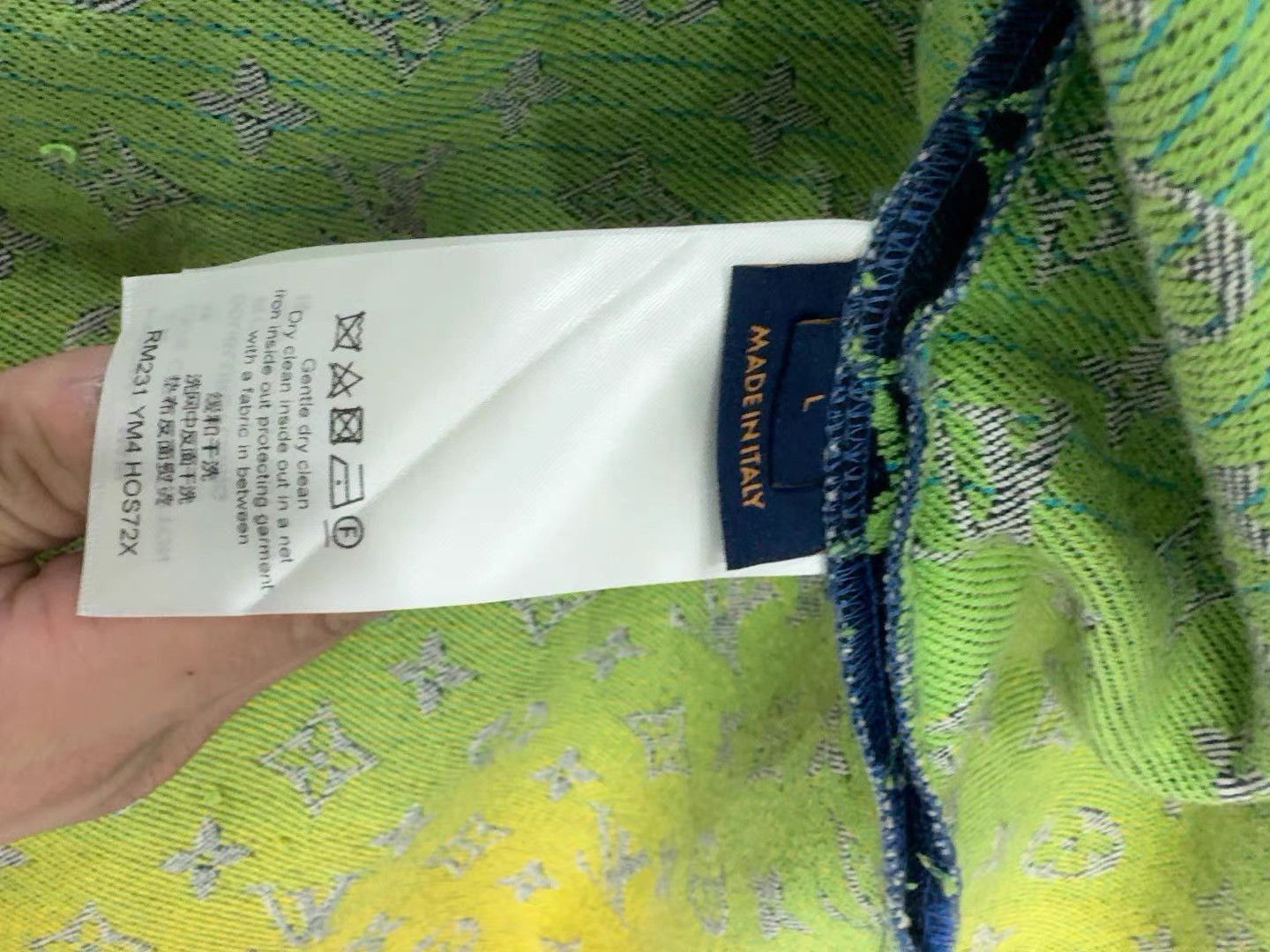 Louis Vuitton Blue Patterned Short Sleeve Button-Up Shirt Size US L / EU 52-54 / 3 - 4 Thumbnail