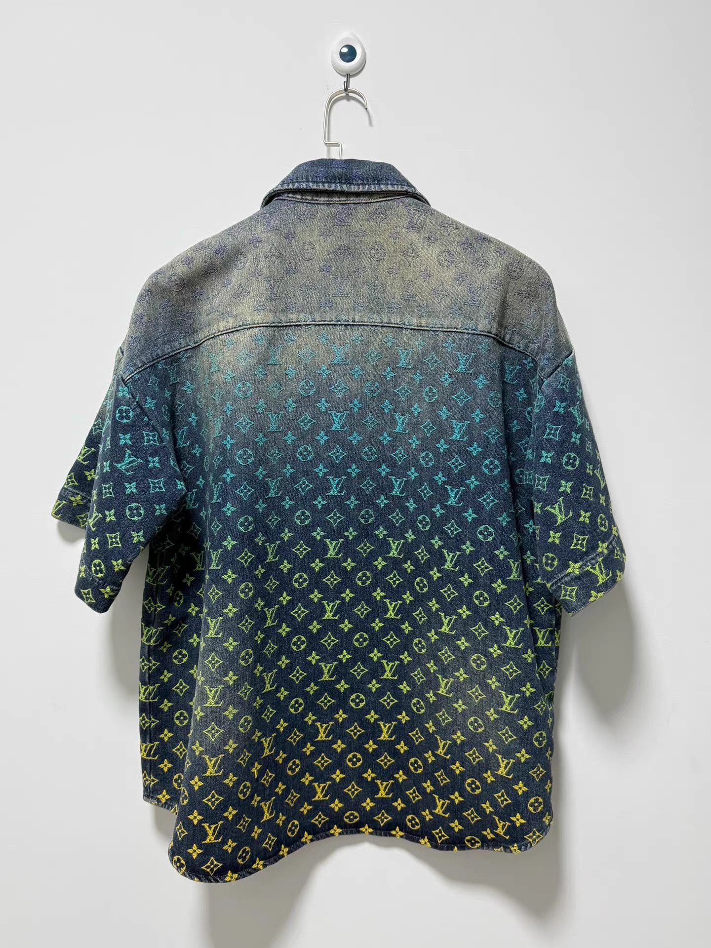 Louis Vuitton Blue Patterned Short Sleeve Button-Up Shirt Size US L / EU 52-54 / 3 - 2 Thumbnail