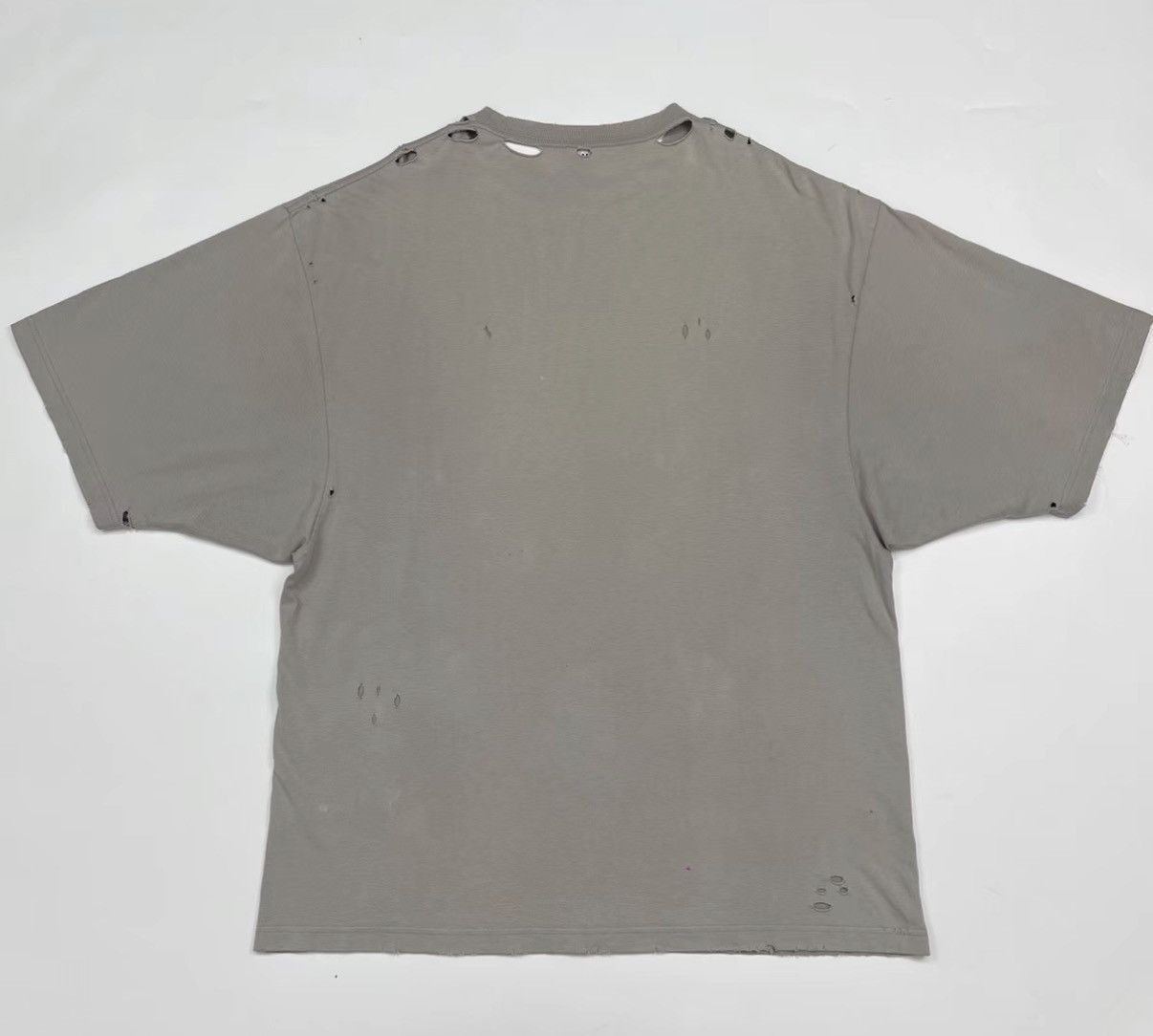 Balenciaga Gray Distressed Short-Sleeve Shirt Size US S / EU 44-46 / 1 - 2 Thumbnail