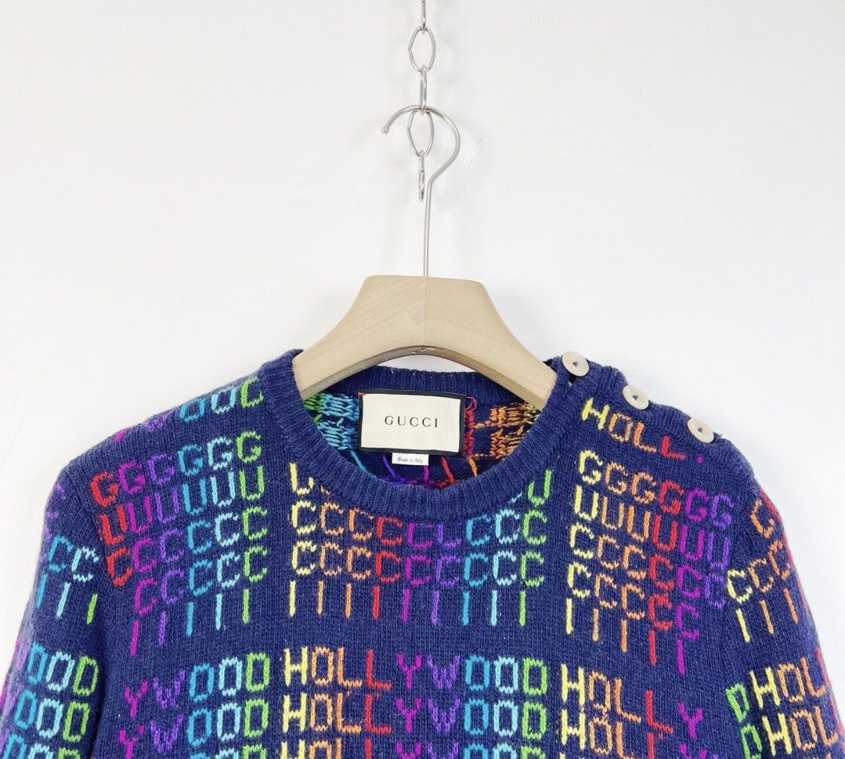 Gucci Blue XS Sweater with Colorful Pattern Size US XS / EU 42 / 0 - 3 Thumbnail