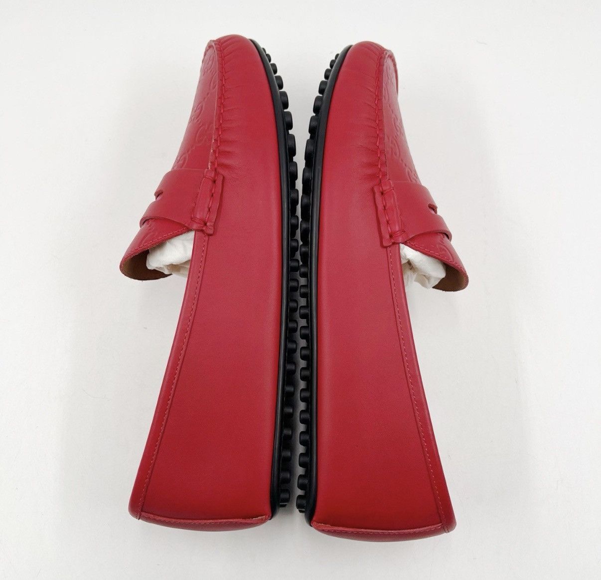 Gucci Red Embossed Leather Slip-On Shoes Size US 9 / EU 42 - 5 Thumbnail