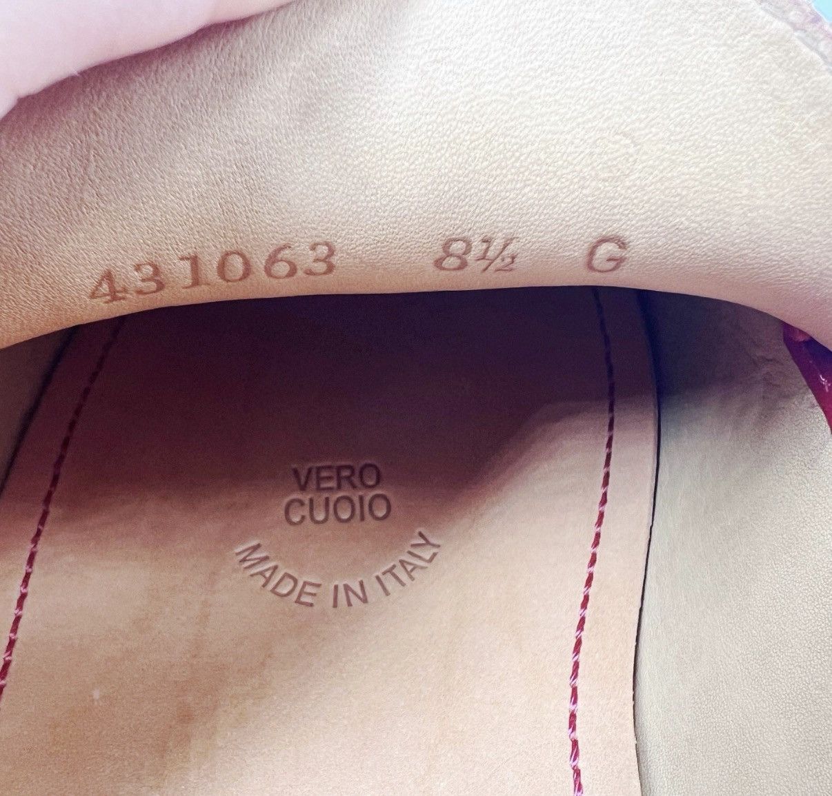 Gucci Red Embossed Leather Slip-On Shoes Size US 9 / EU 42 - 4 Thumbnail