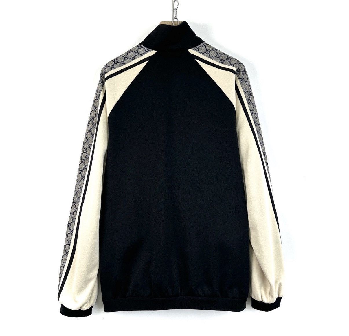 Gucci Black Zip-Up Light Jacket with Patterned Sleeves Size US M / EU 48-50 / 2 - 2 Thumbnail