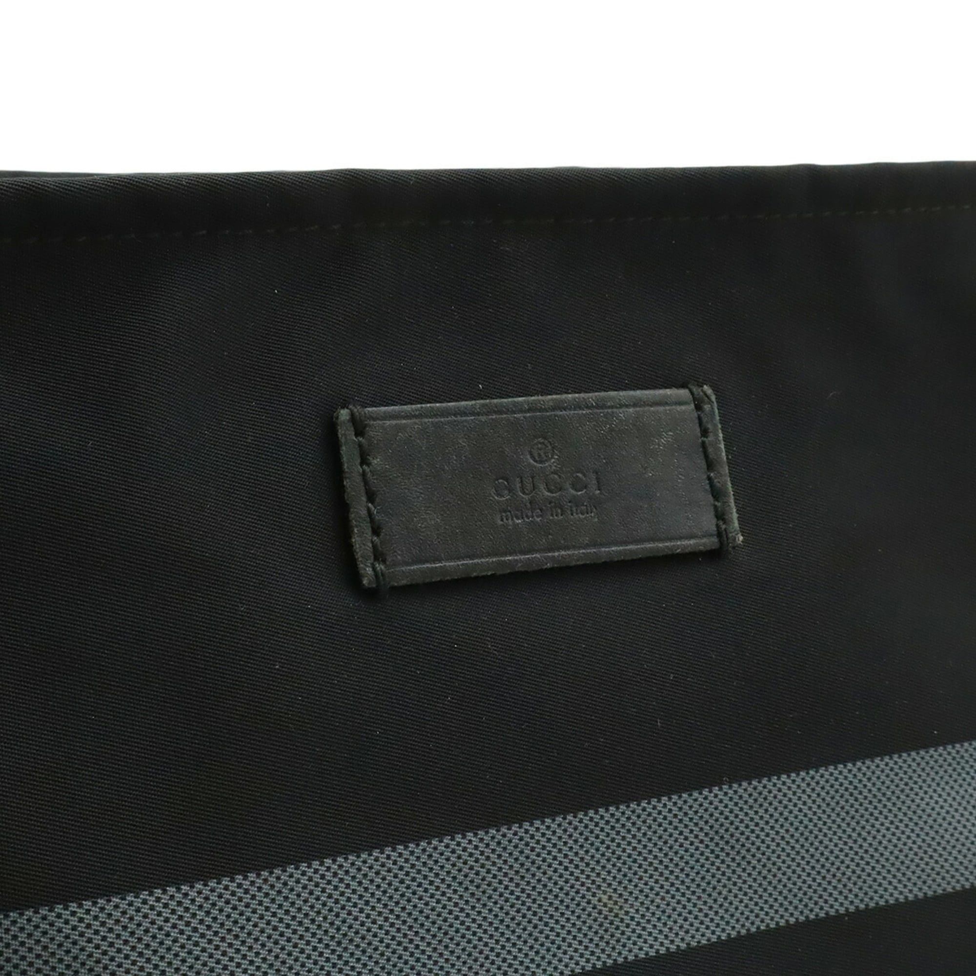 Gucci GUCCI Diamante Shoulder Bag, Nylon Leather, Black/Gray, 270410 Size ONE SIZE - 10 Thumbnail