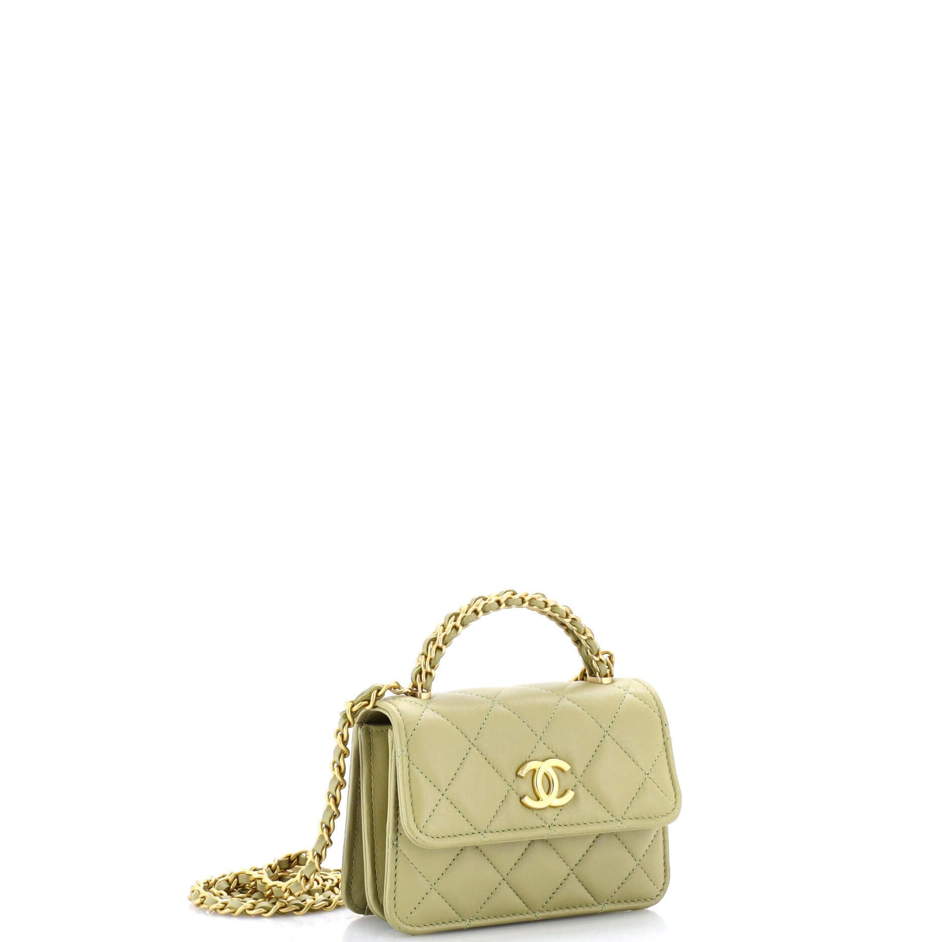 Chanel Woven Top Handle CC Flap Clutch on Chain Size ONE SIZE - 2 Thumbnail