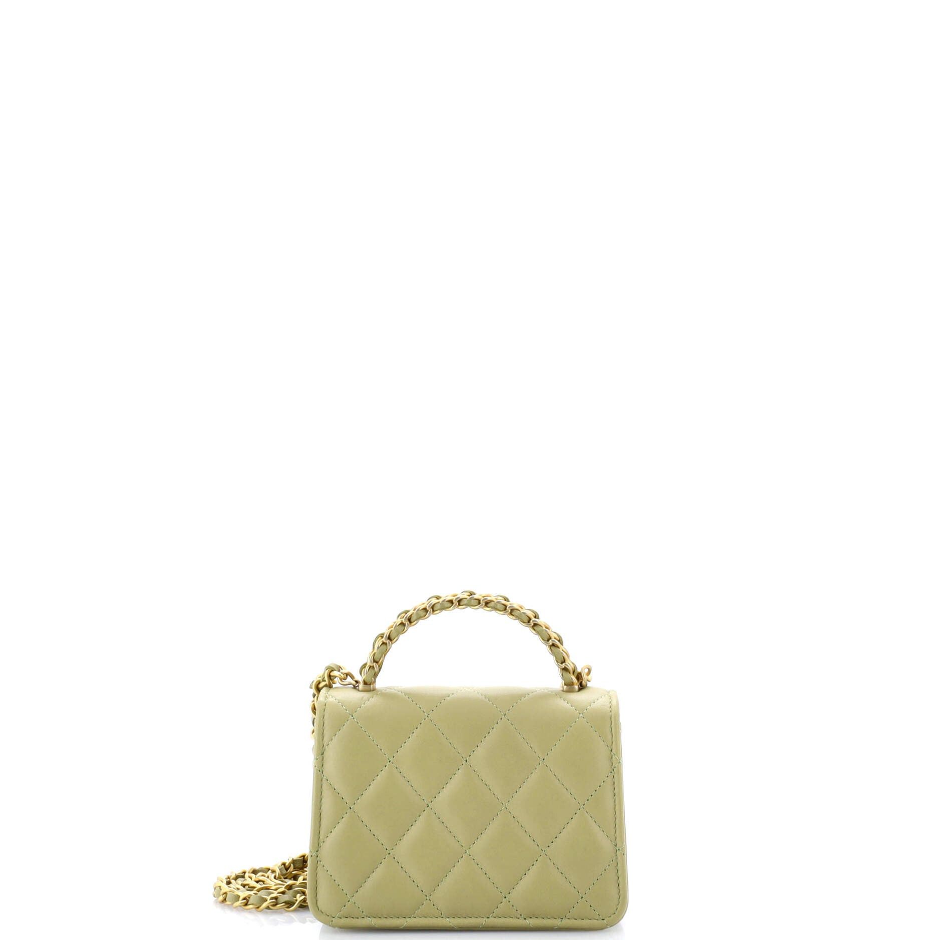 Chanel Woven Top Handle CC Flap Clutch on Chain Size ONE SIZE - 3 Thumbnail
