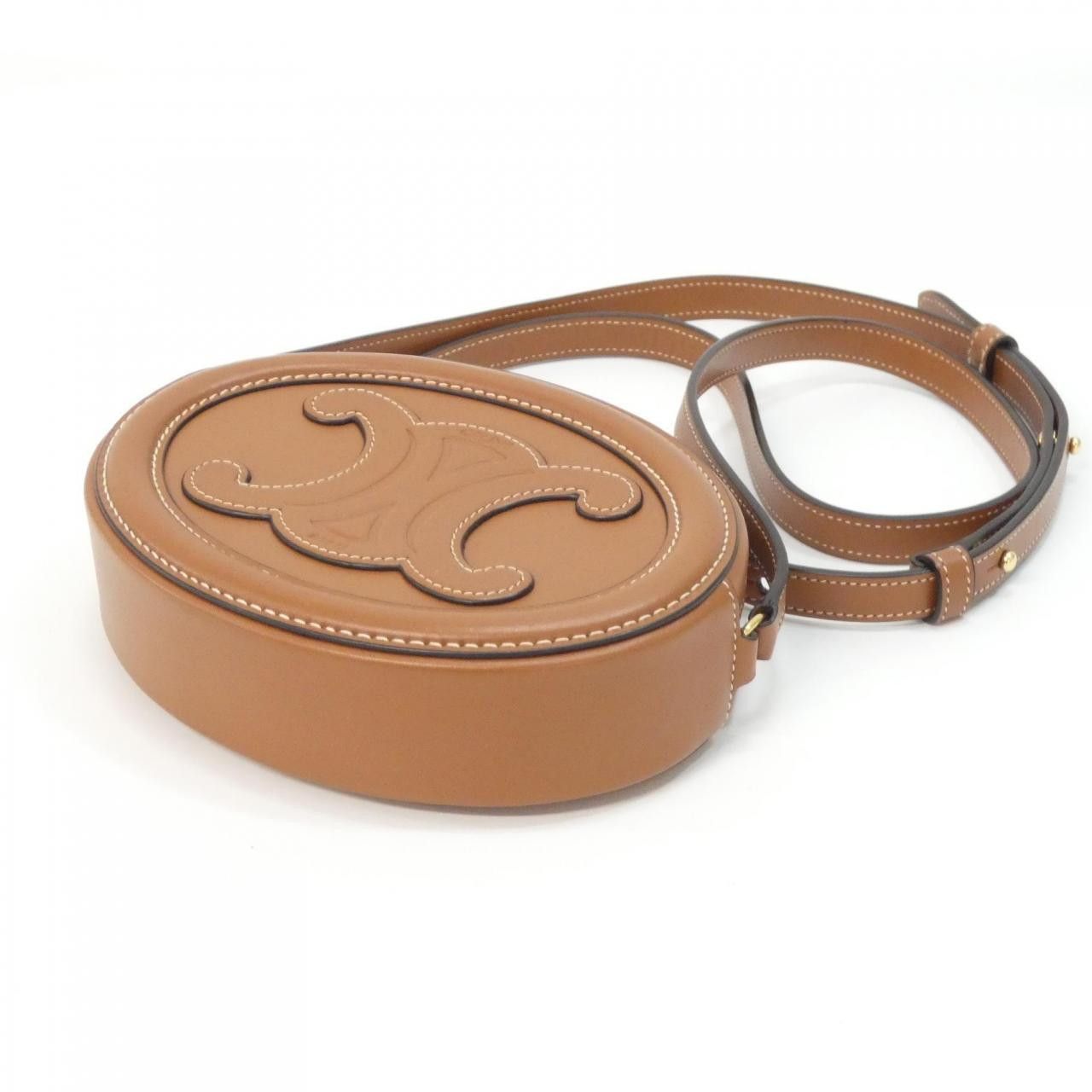 Celine Celine Celine Cross Body Oval Purse Calf Shoulder Bag Leather Crossbody Bag 10I703DPQ DUTY FREE for USA Size ONE SIZE - 2 Thumbnail