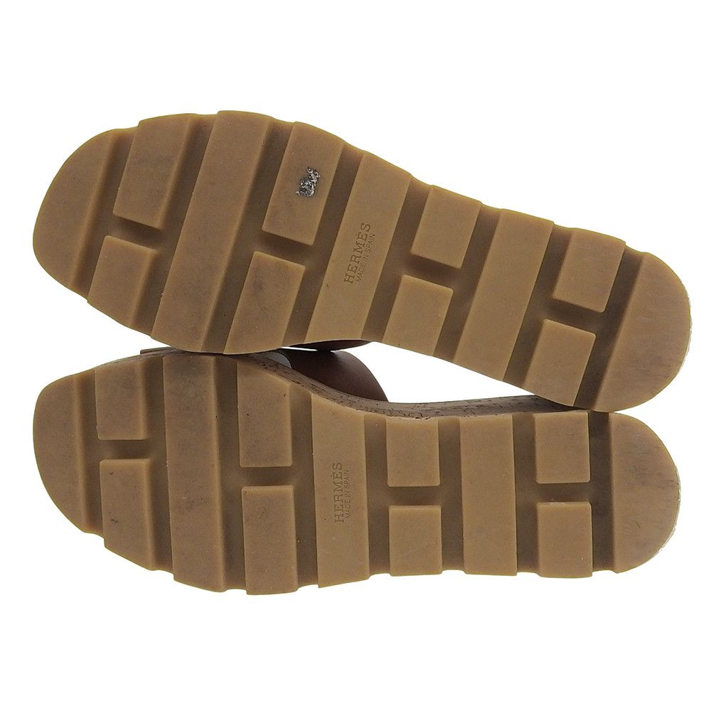 Hermes Hermes Hermes Eze Leather Platform Sandals Leather Shoes DUTY FREE for USA Size ONE SIZE - 2 Thumbnail