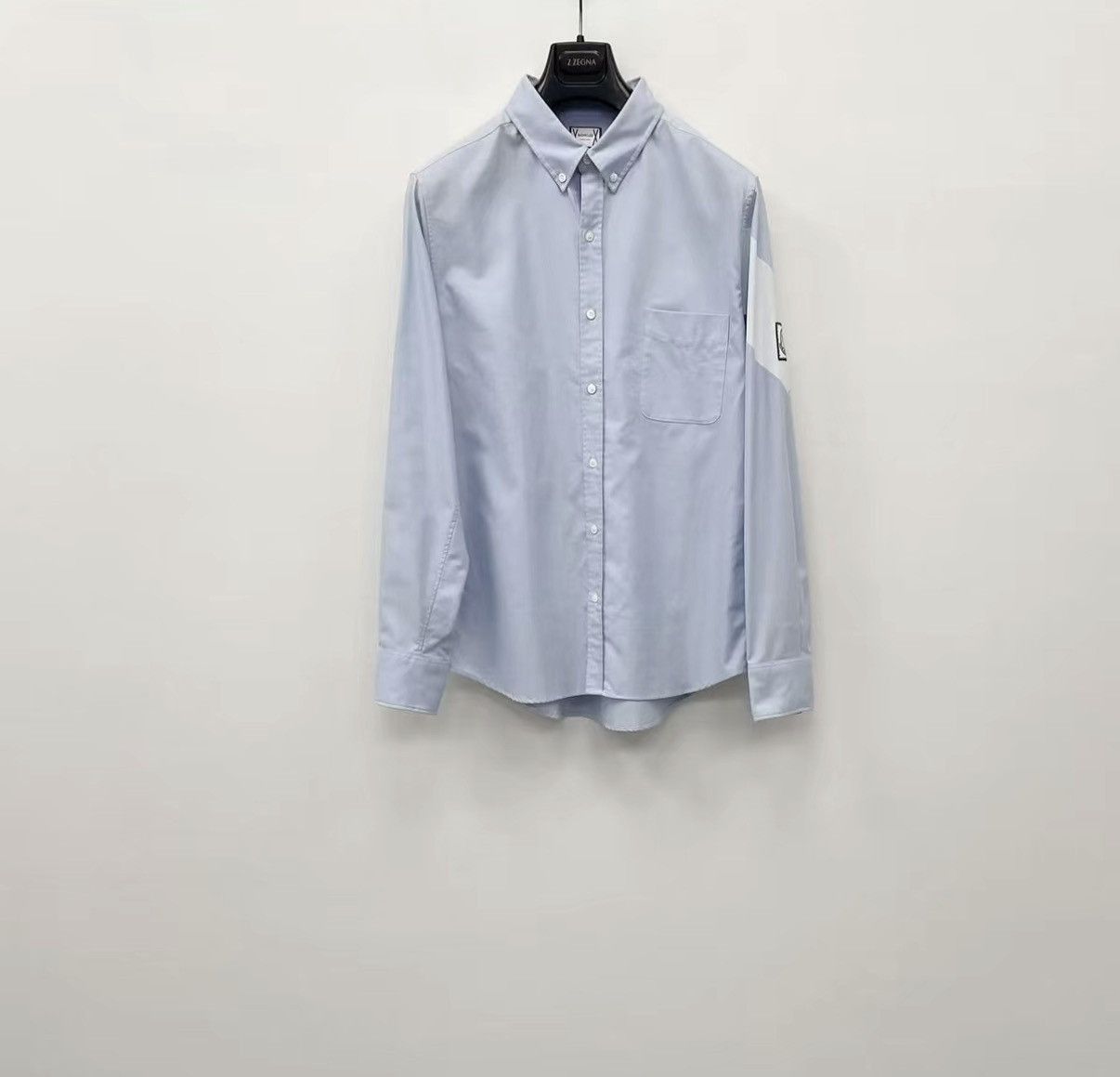 Moncler Blue Long Sleeve Button-Up Shirt Size M Size US M / EU 48-50 / 2 - 2 Thumbnail