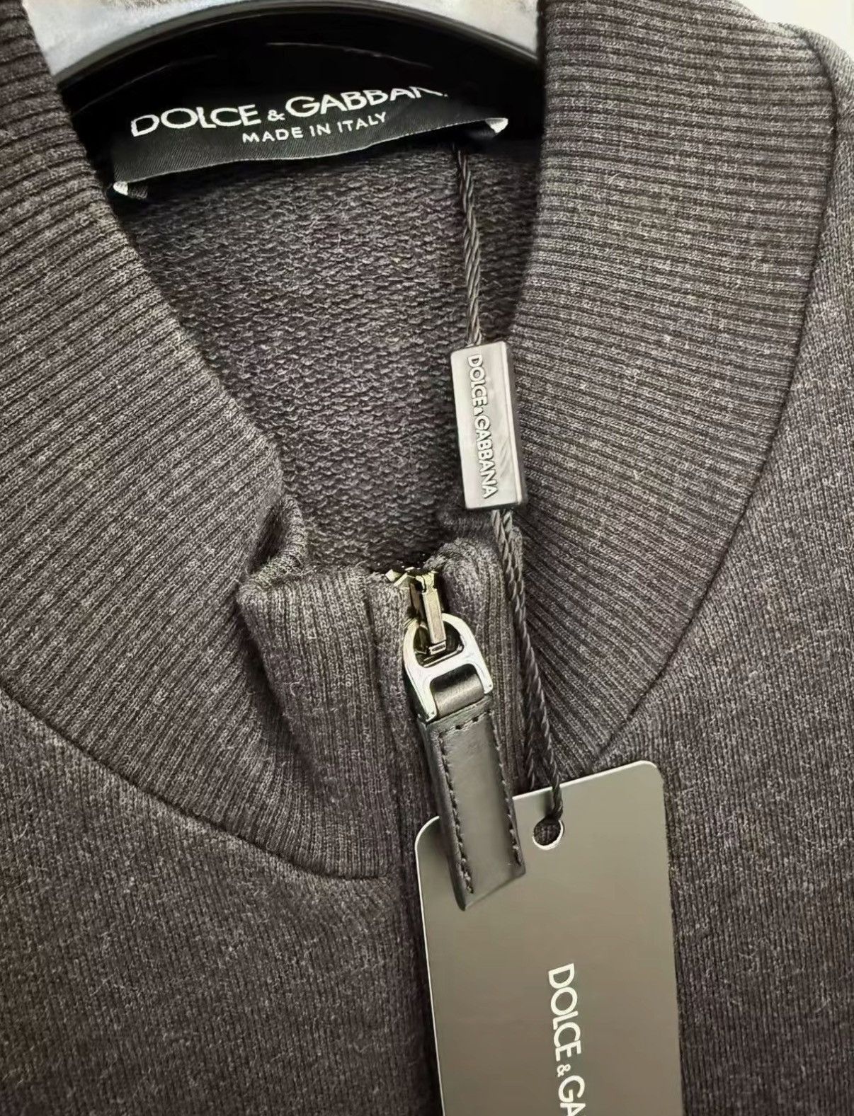 Dolce & Gabbana Gray Zip-Front Bomber Jacket Size M Size US M / EU 48-50 / 2 - 2 Thumbnail