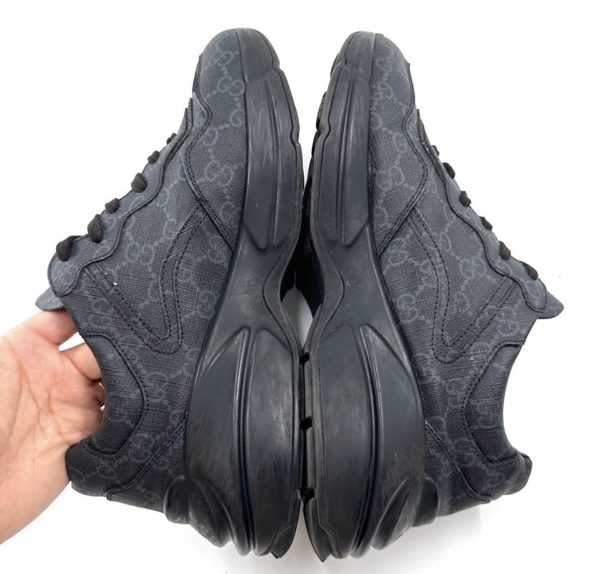 Gucci Black Low-Top Sneakers with Pattern Size US 8.5 / EU 41-42 - 7 Thumbnail