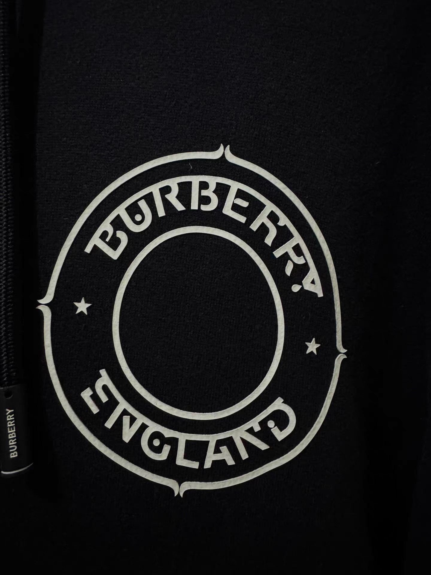 Burberry Black Hoodie with Circular Logo and Striped Hem Size US M / EU 48-50 / 2 - 5 Thumbnail