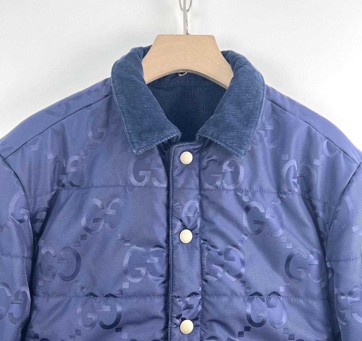 Gucci Blue Corduroy Button-Front Jacket Size S Size US S / EU 44-46 / 1 - 5 Thumbnail