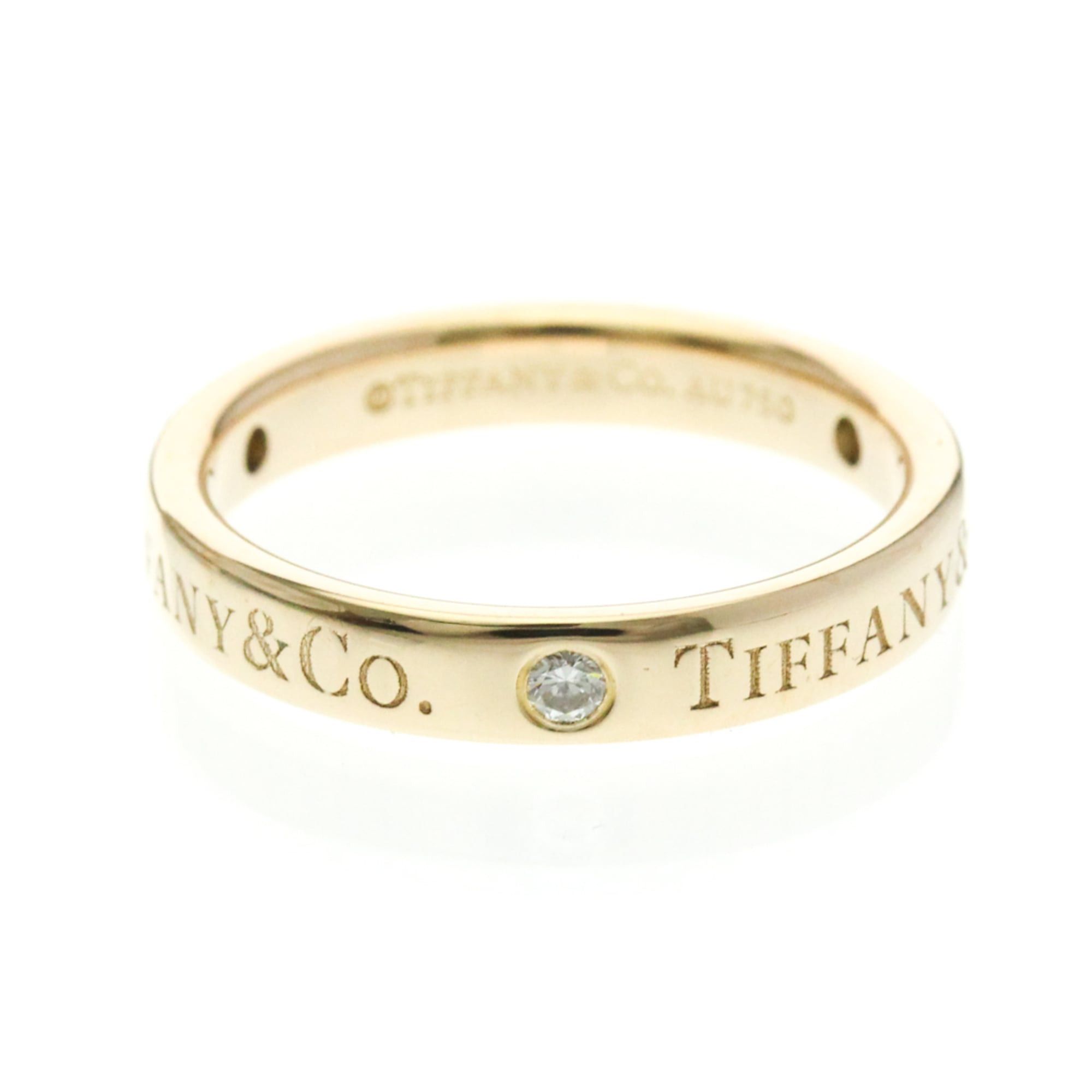 Tiffany & Co. Tiffany Flat Band Ring With Diamonds Pink Gold (18K) Fashion Diamond Band Ring Pink Gold Size ONE SIZE - 2 Thumbnail