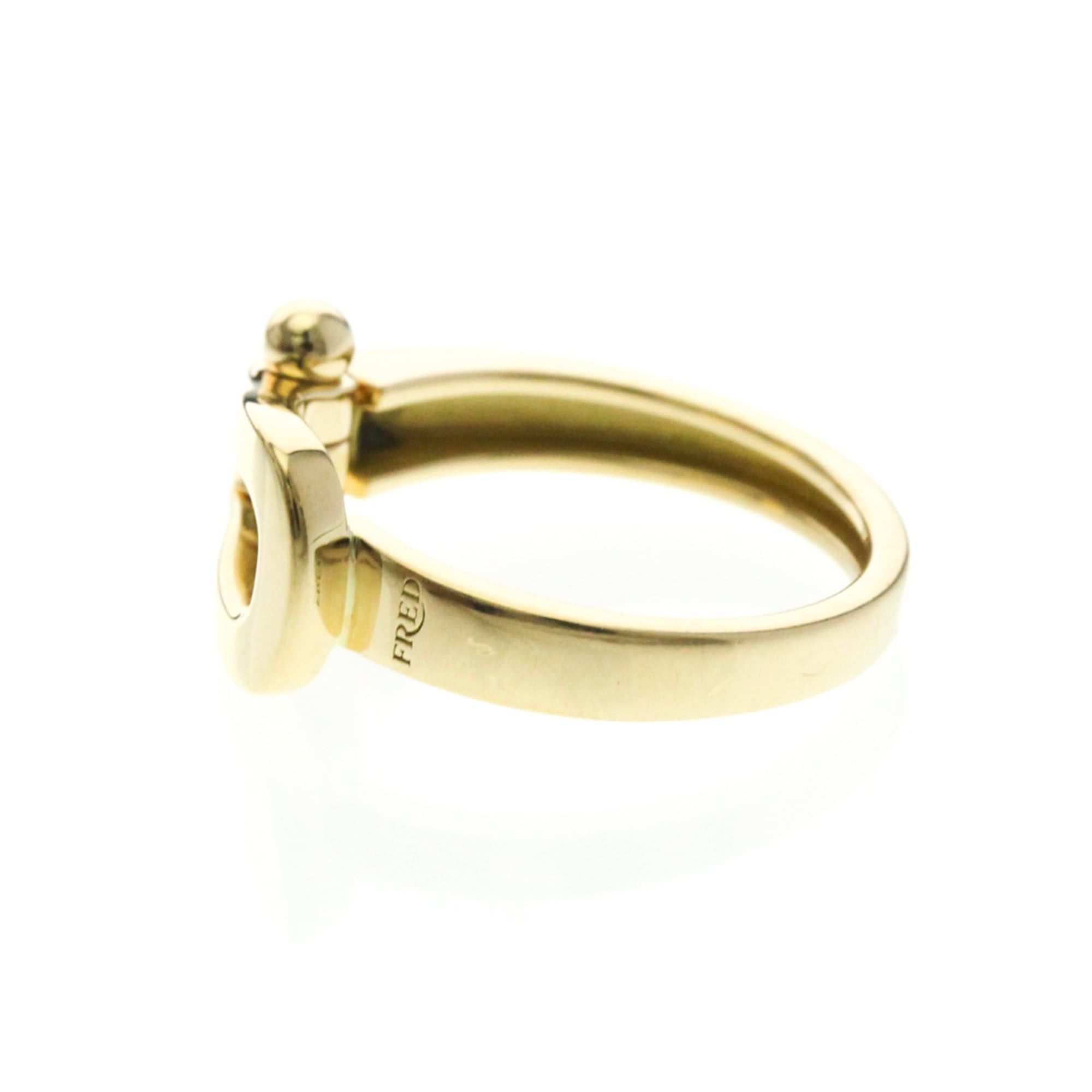 FRED Fred Force 10 Ring With 5 Diamonds Yellow Gold (18K) Fashion Diamond Band Ring Gold Size ONE SIZE - 2 Thumbnail