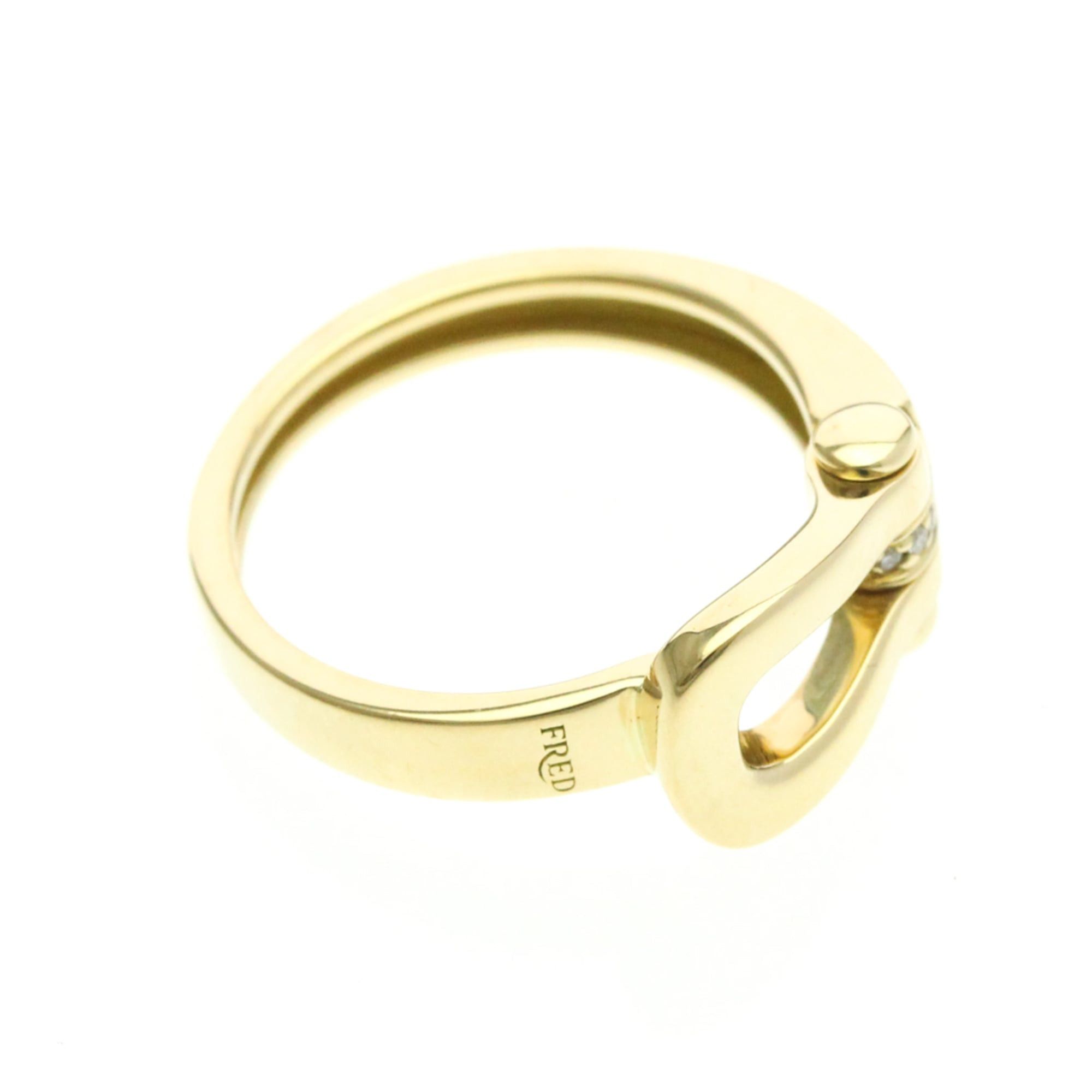 FRED Fred Force 10 Ring With 5 Diamonds Yellow Gold (18K) Fashion Diamond Band Ring Gold Size ONE SIZE - 10 Thumbnail