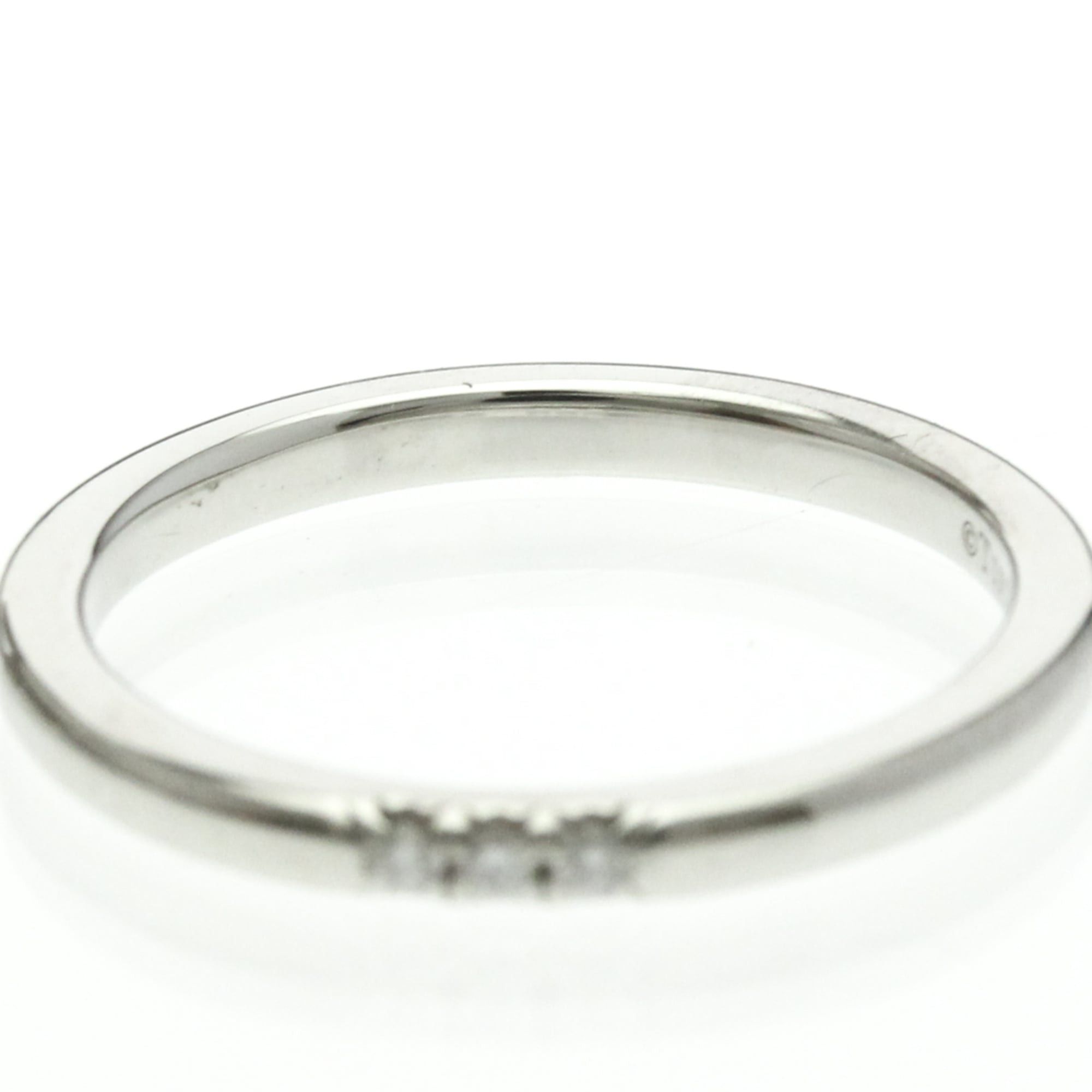 Tiffany & Co. Tiffany Forever Wedding Ring 3P Diamond Platinum Fashion Diamond Band Ring Silver Size ONE SIZE - 5 Thumbnail