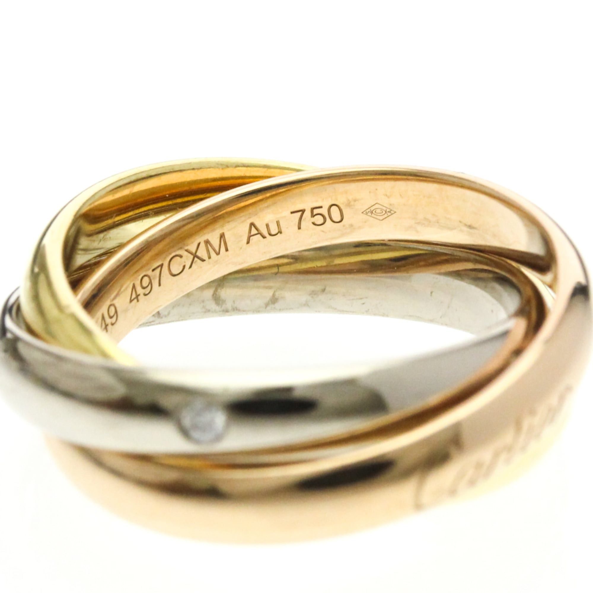 Cartier Cartier Trinity Ring With 5 Diamonds Yellow Gold (18K),Pink Gold (18K),White Gold (18K) Fashion Diamond Band Ring Gold Size ONE SIZE - 7 Thumbnail