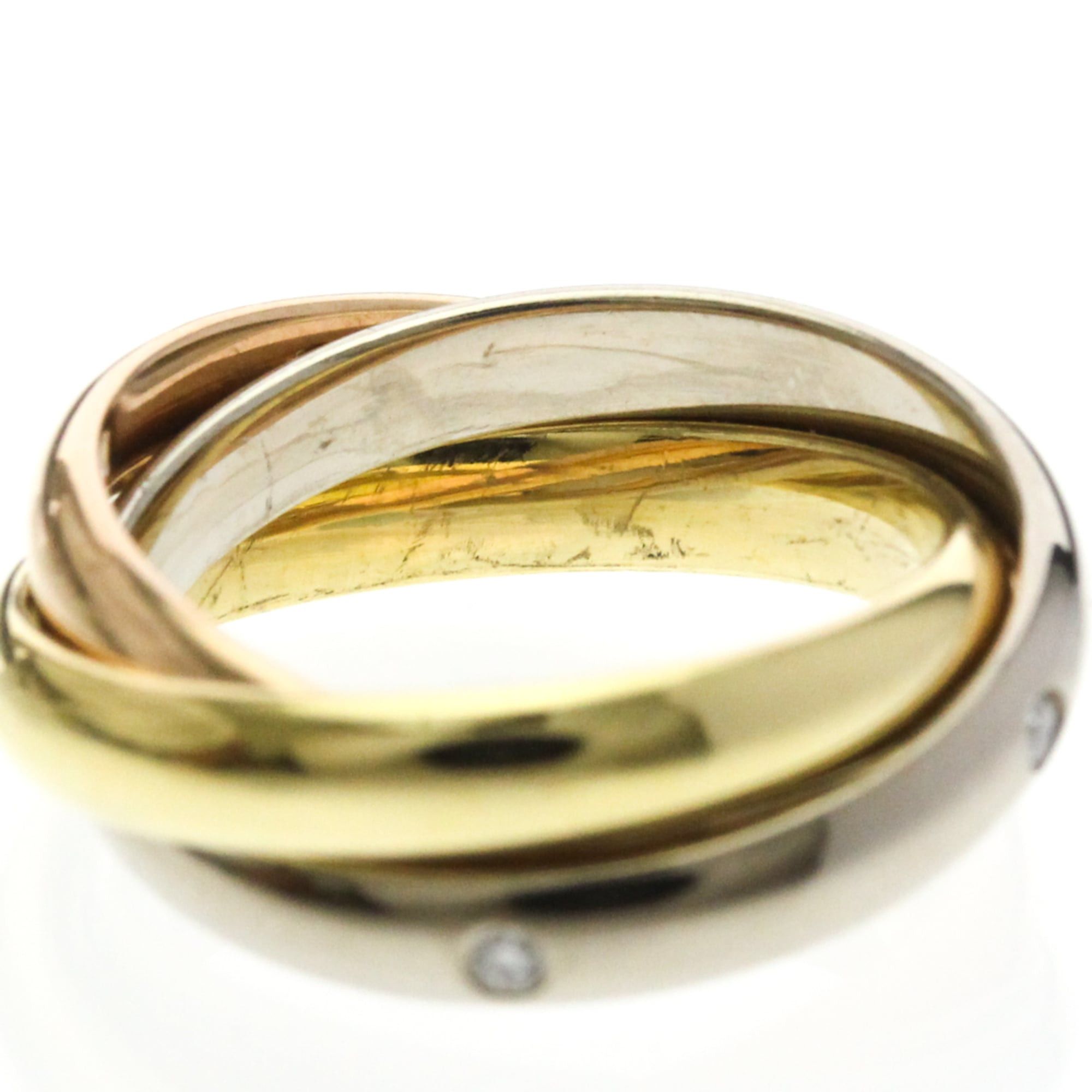 Cartier Cartier Trinity Ring With 5 Diamonds Yellow Gold (18K),Pink Gold (18K),White Gold (18K) Fashion Diamond Band Ring Gold Size ONE SIZE - 8 Thumbnail