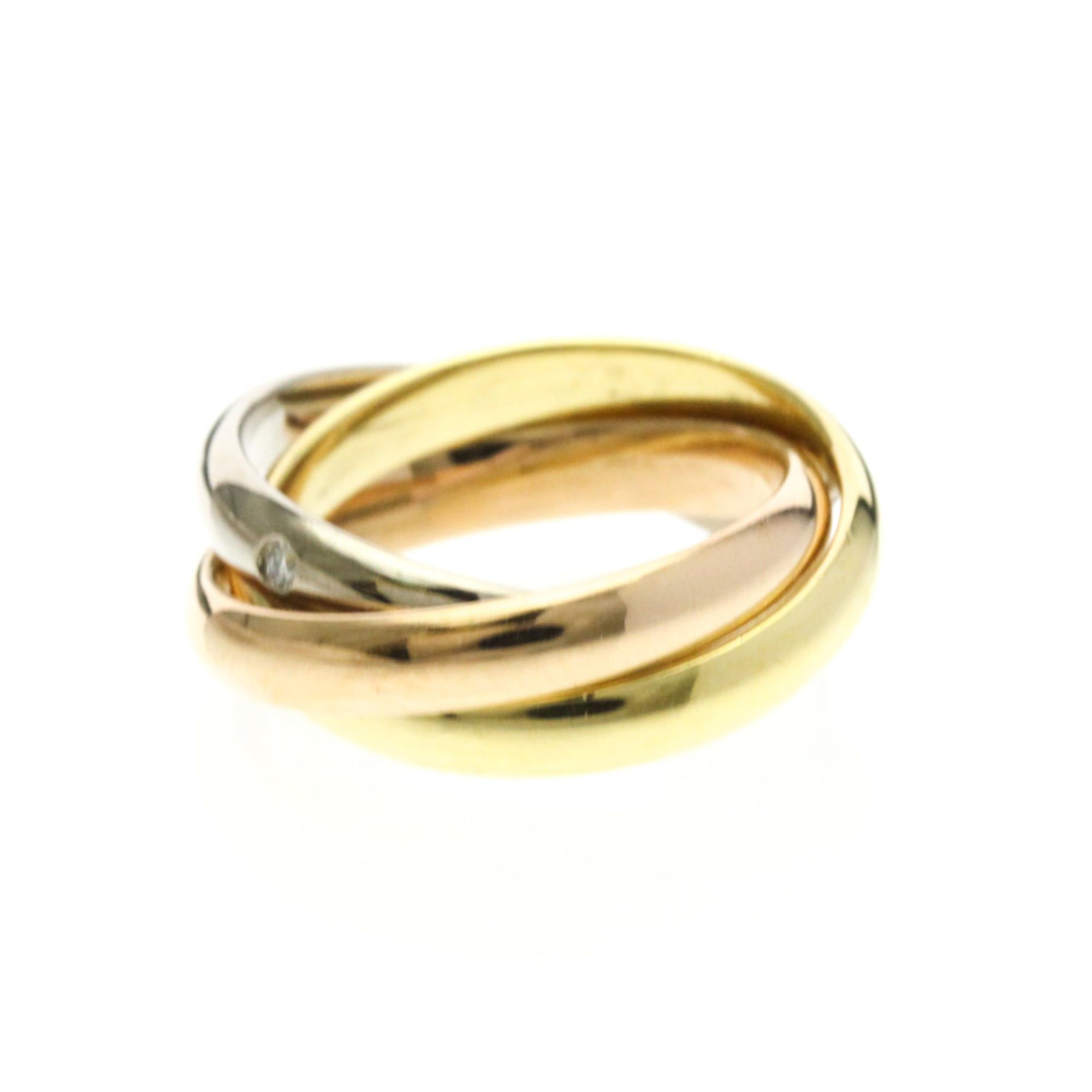 Cartier Cartier Trinity Ring With 5 Diamonds Yellow Gold (18K),Pink Gold (18K),White Gold (18K) Fashion Diamond Band Ring Gold Size ONE SIZE - 4 Thumbnail