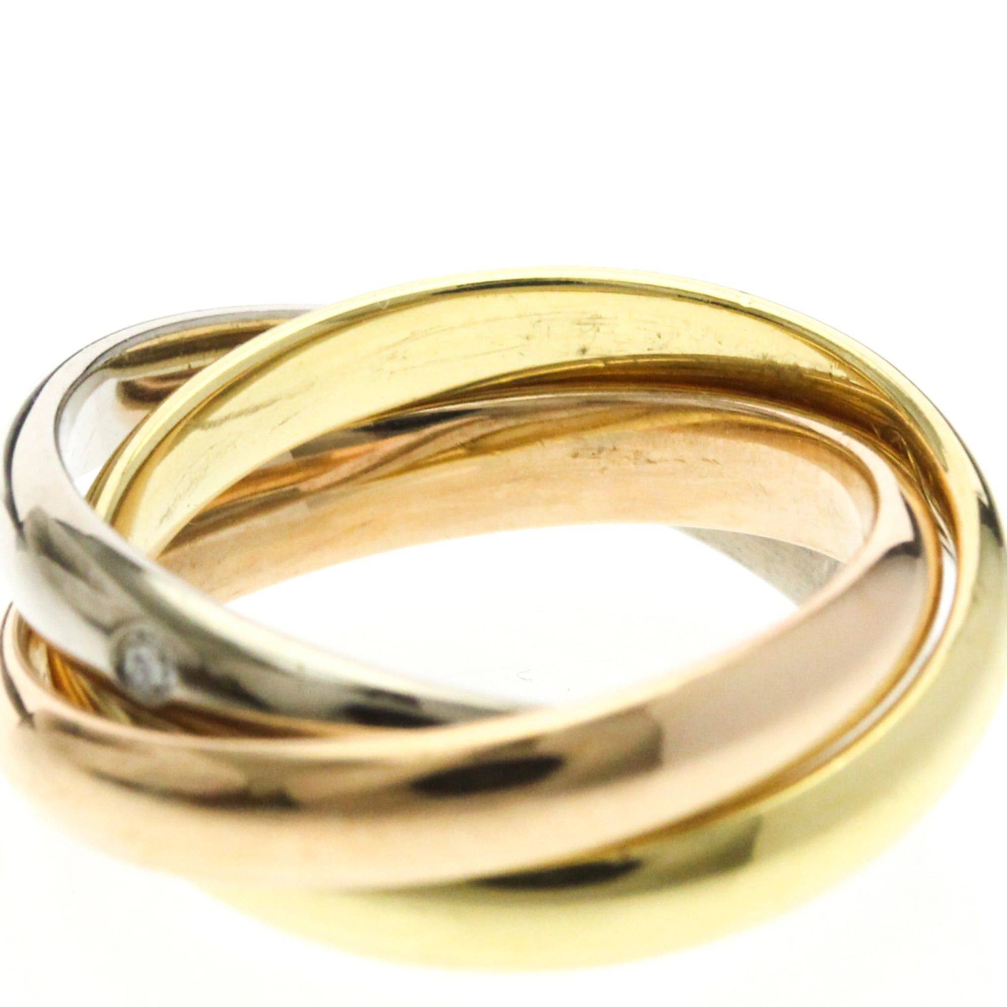 Cartier Cartier Trinity Ring With 5 Diamonds Yellow Gold (18K),Pink Gold (18K),White Gold (18K) Fashion Diamond Band Ring Gold Size ONE SIZE - 5 Thumbnail