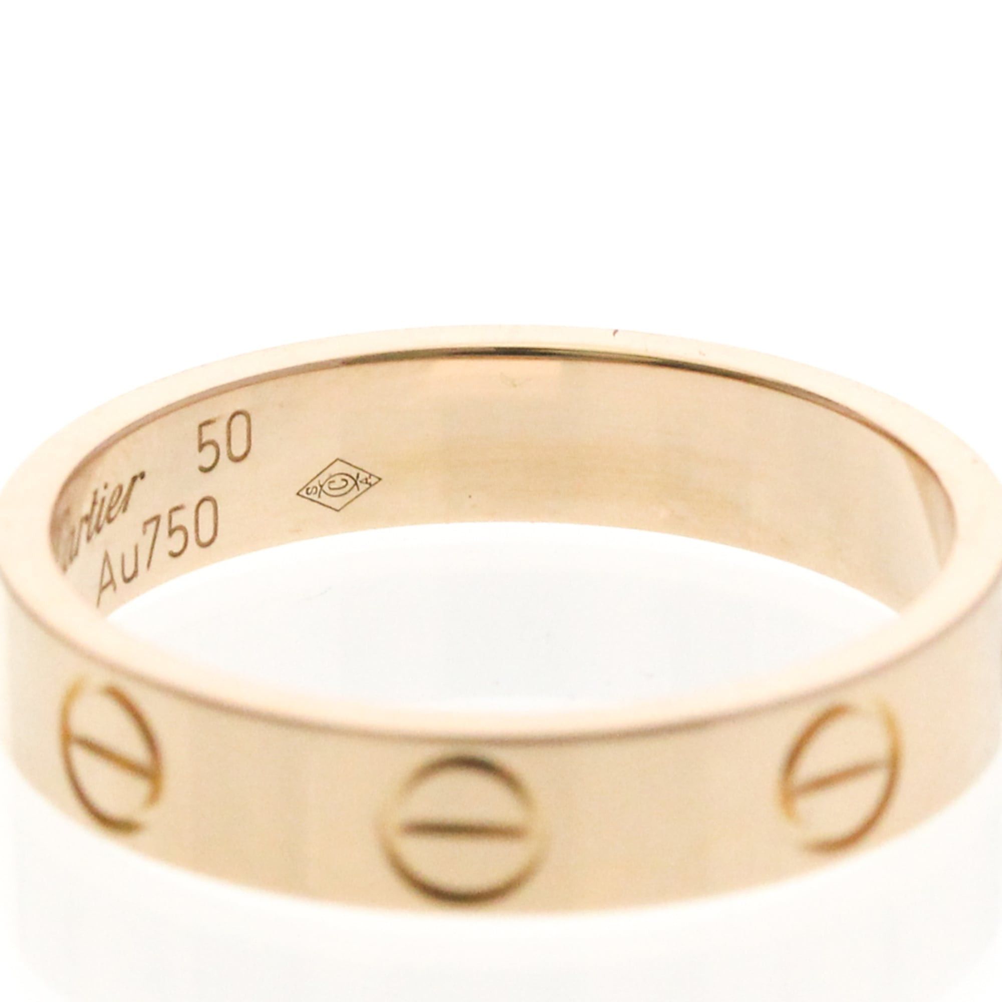 Cartier Cartier Mini Love Ring Pink Gold (18K) Fashion No Stone Band Ring Pink Gold Size ONE SIZE - 8 Thumbnail