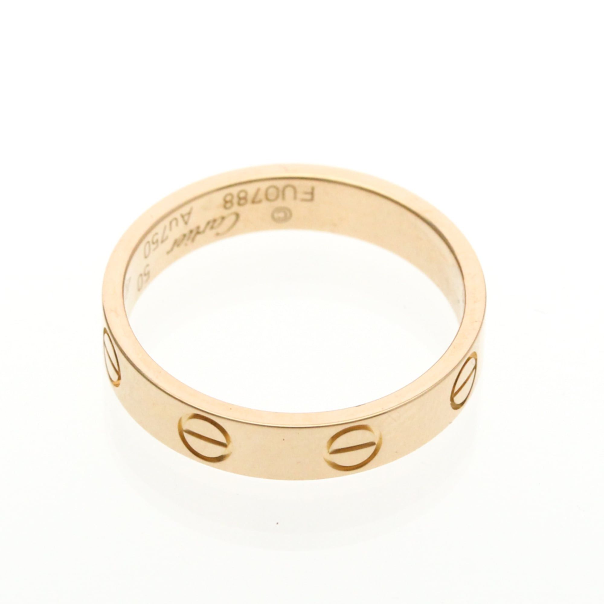 Cartier Cartier Mini Love Ring Pink Gold (18K) Fashion No Stone Band Ring Pink Gold Size ONE SIZE - 9 Thumbnail