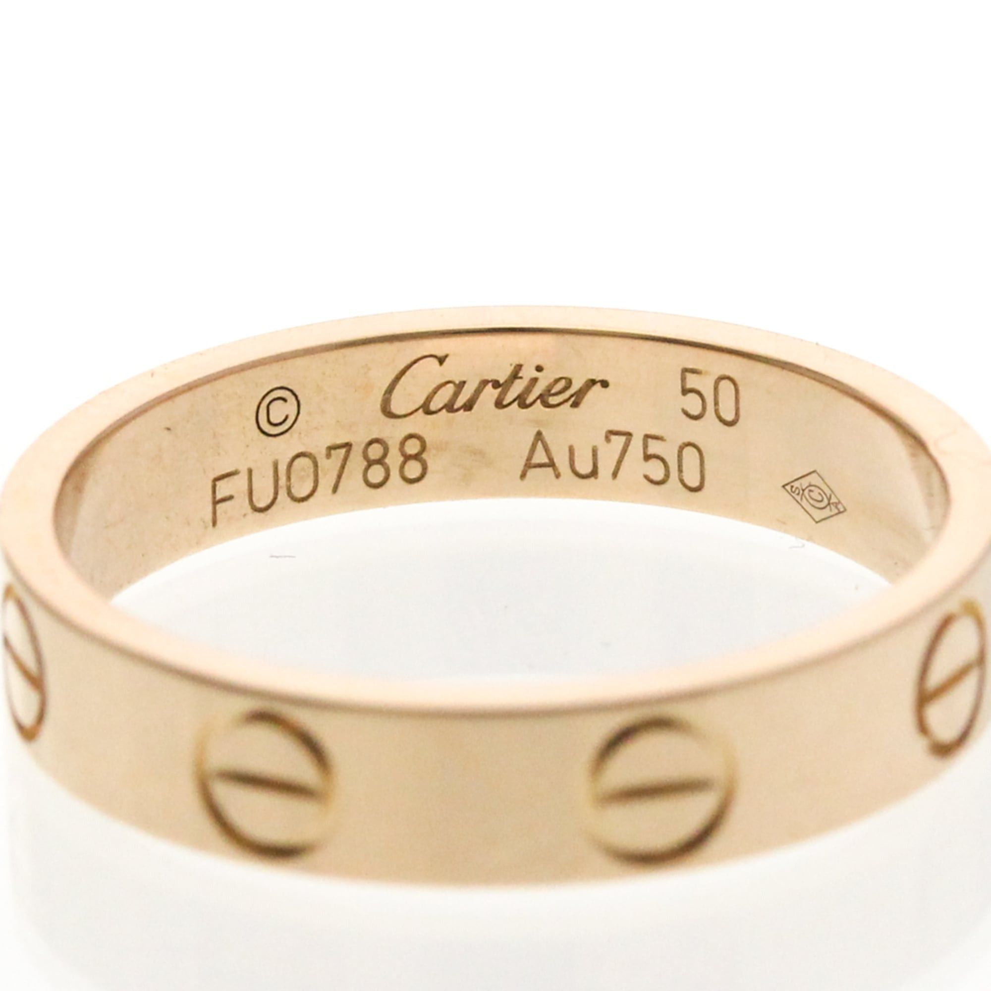 Cartier Cartier Mini Love Ring Pink Gold (18K) Fashion No Stone Band Ring Pink Gold Size ONE SIZE - 5 Thumbnail