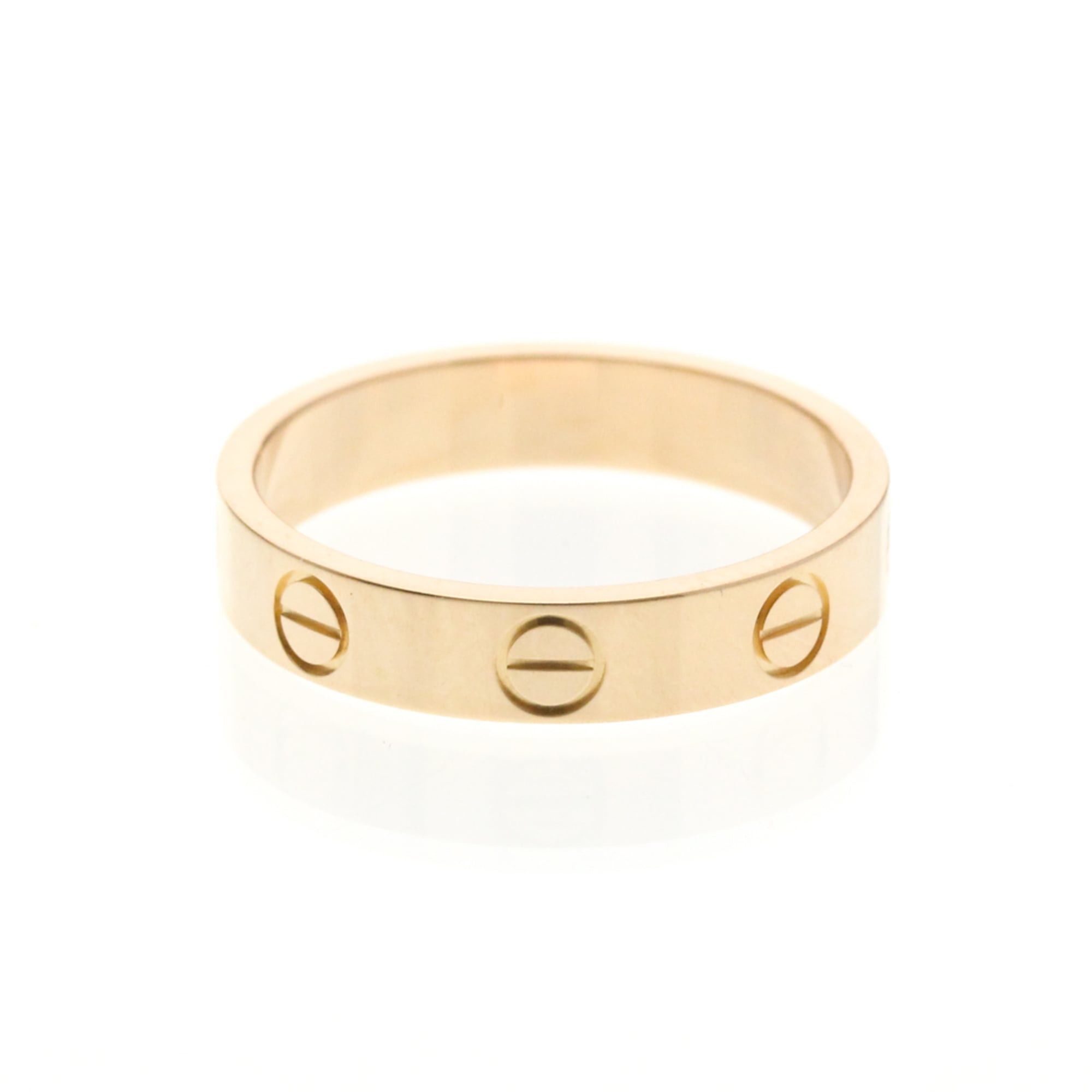 Cartier Cartier Mini Love Ring Pink Gold (18K) Fashion No Stone Band Ring Pink Gold Size ONE SIZE - 4 Thumbnail