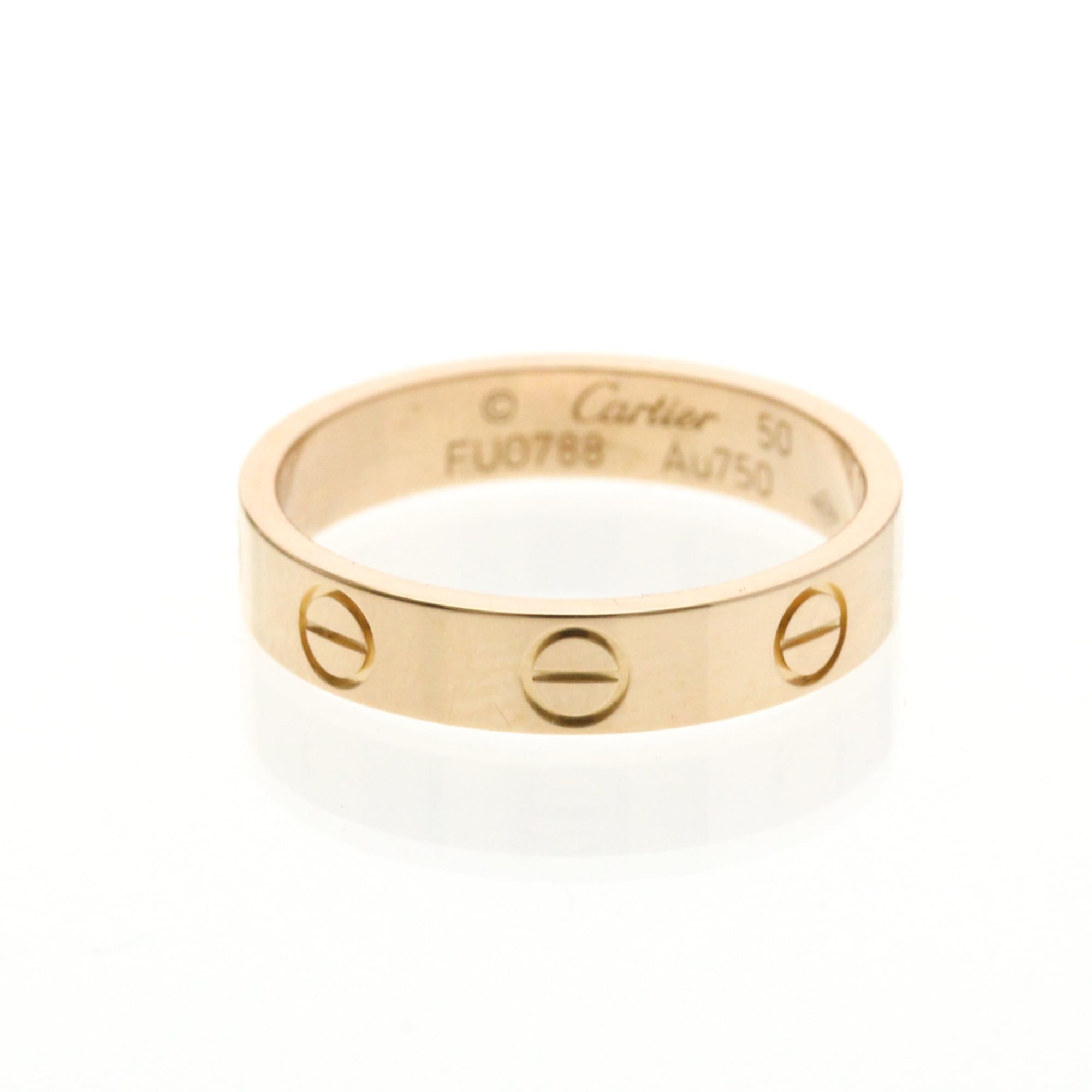 Cartier Cartier Mini Love Ring Pink Gold (18K) Fashion No Stone Band Ring Pink Gold Size ONE SIZE - 2 Thumbnail