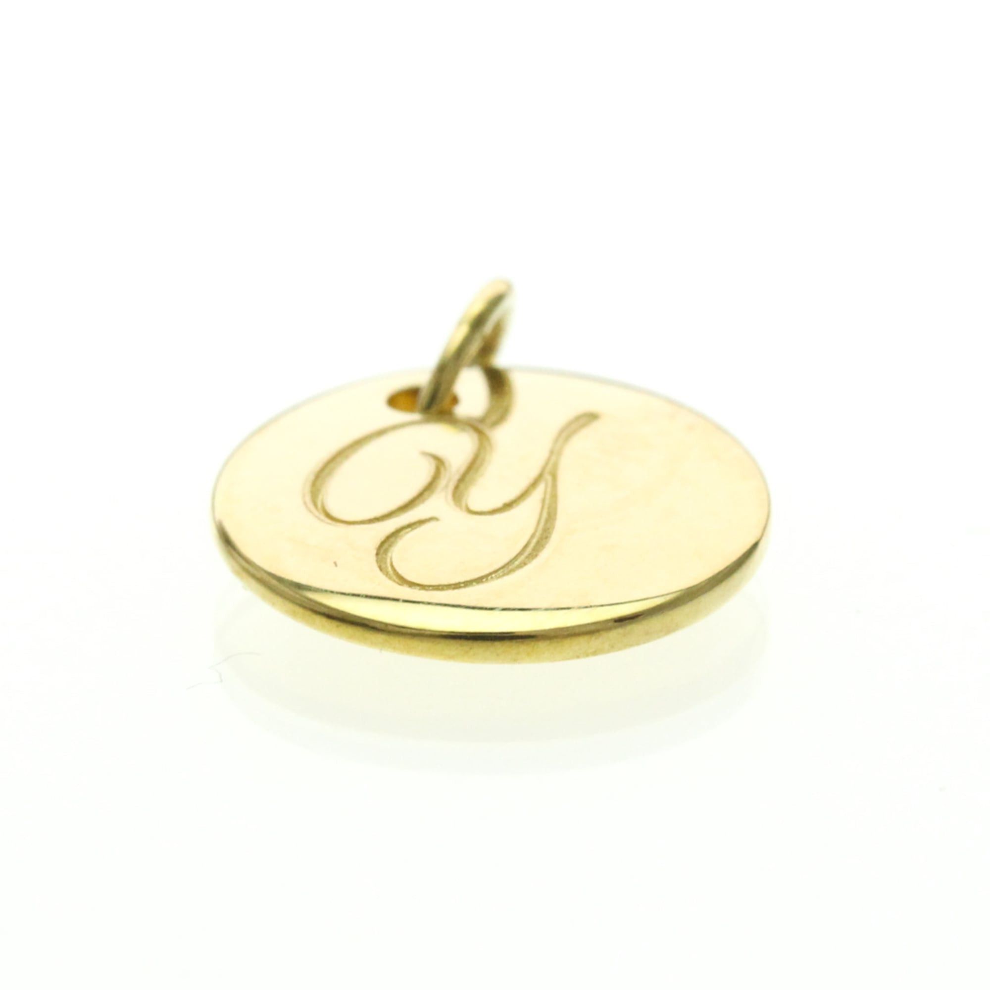 Tiffany & Co. Tiffany Notes Letter Disc Necklace Top "Y" Pink Gold (18K) Men,Women Fashion Pendant (Gold) Size ONE SIZE - 3 Thumbnail