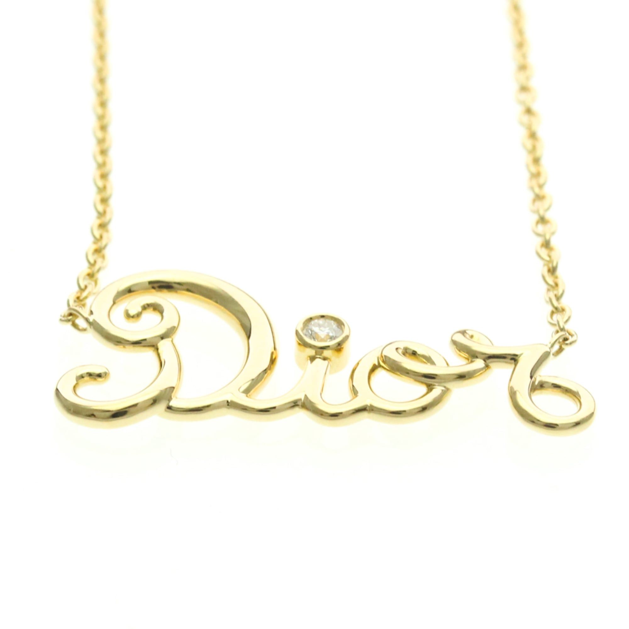 Dior Christian Dior Dioramour Necklace Yellow Gold (18K) Diamond Men,Women Fashion Pendant Necklace (Gold) Size ONE SIZE - 4 Thumbnail