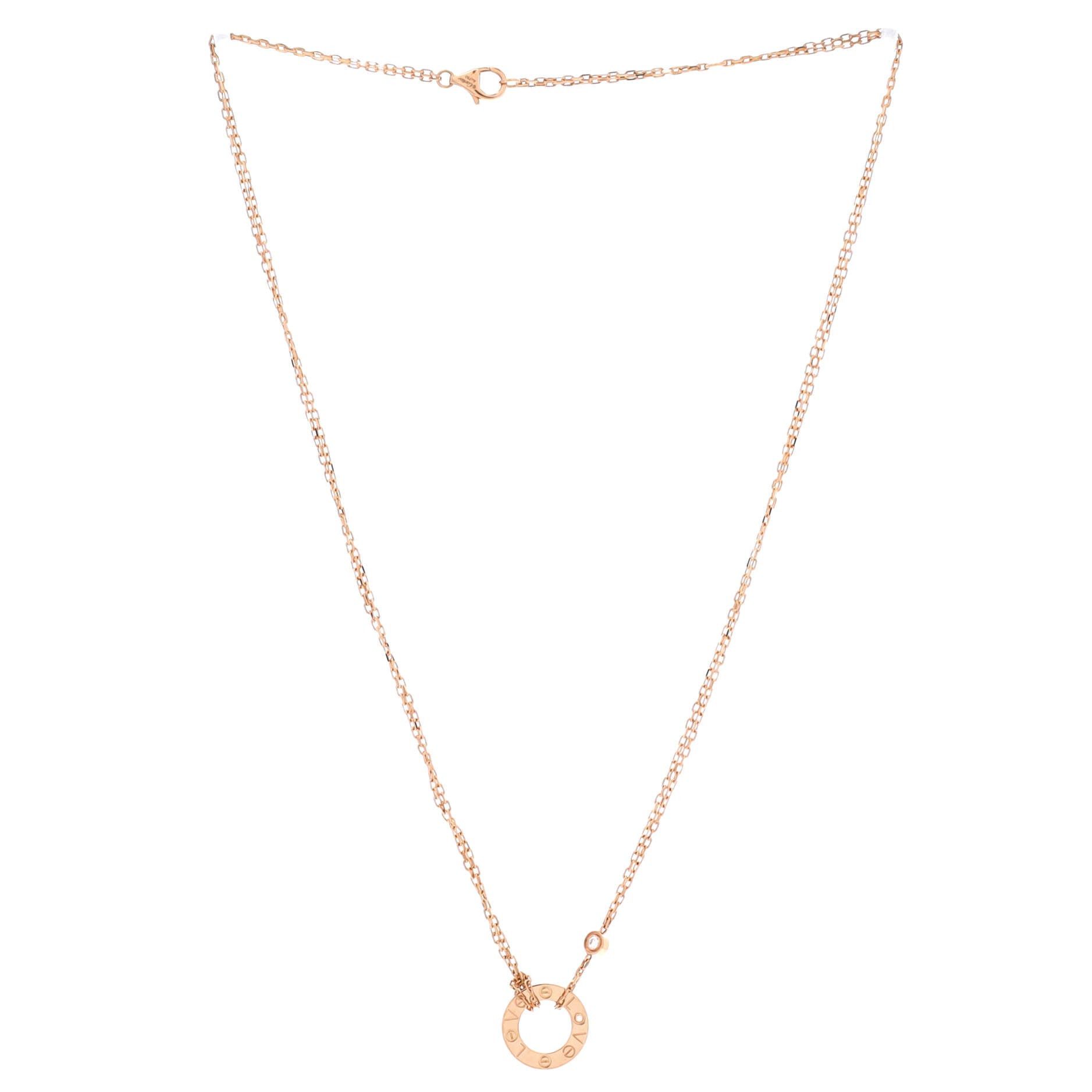 Cartier 2 Diamonds Love Pendant Necklace Size ONE SIZE - 2 Thumbnail